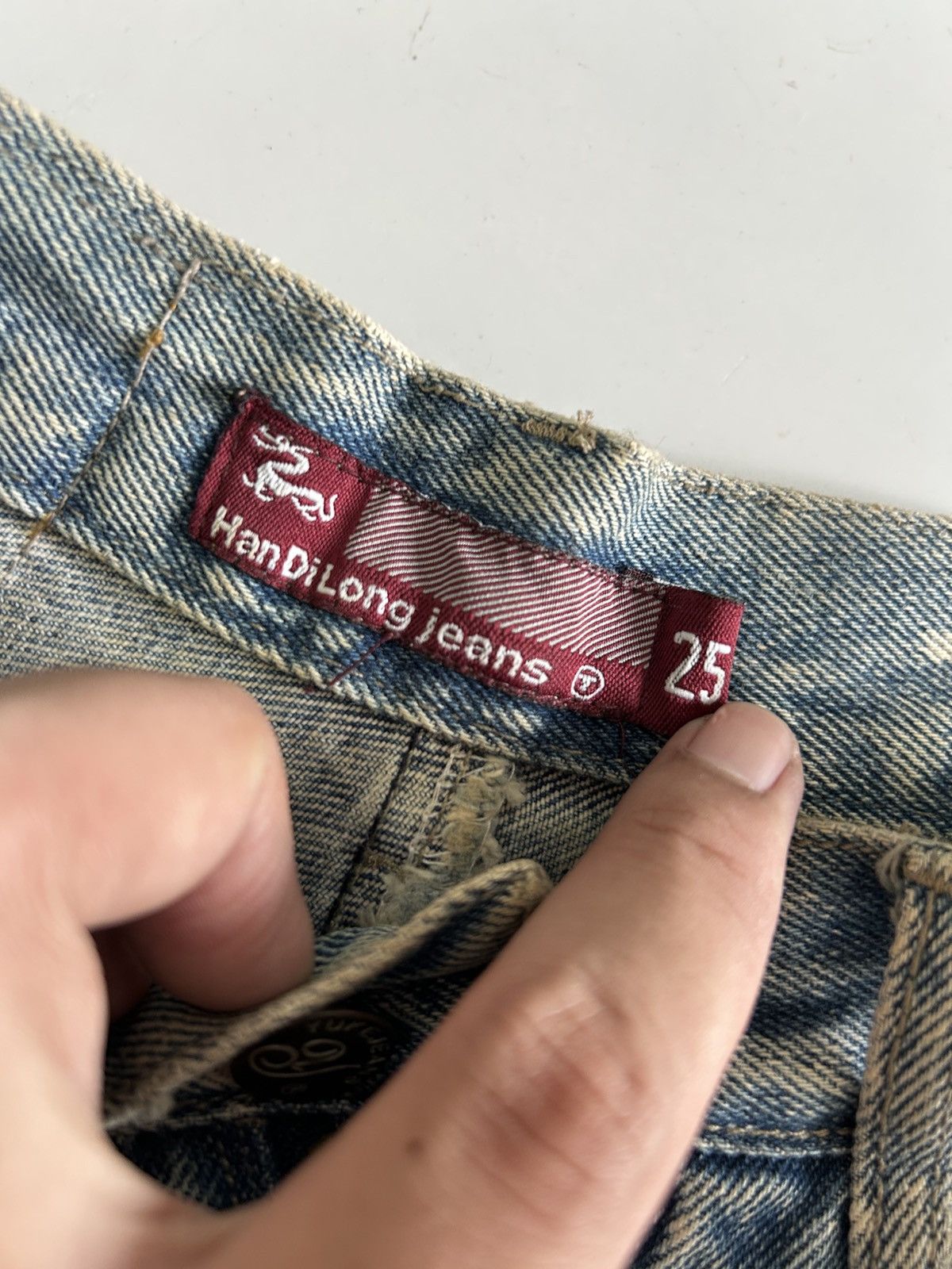 Japanese Brand × Vintage Vintage HAN DI LONG JEANS Japanese Distressed Painted Denim Size US 27 - 8 Thumbnail
