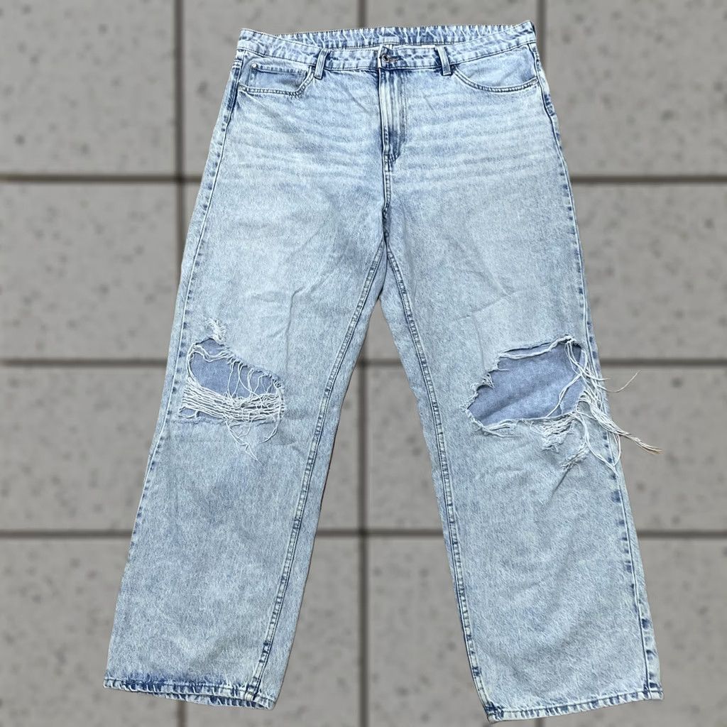 Denime &Denim Jeans Women 16 Y2k Distressed High Waist Loose Straight Light Blue 38x29 Jeans Size 38" / US 16 / IT 52 - 1 Thumbnail