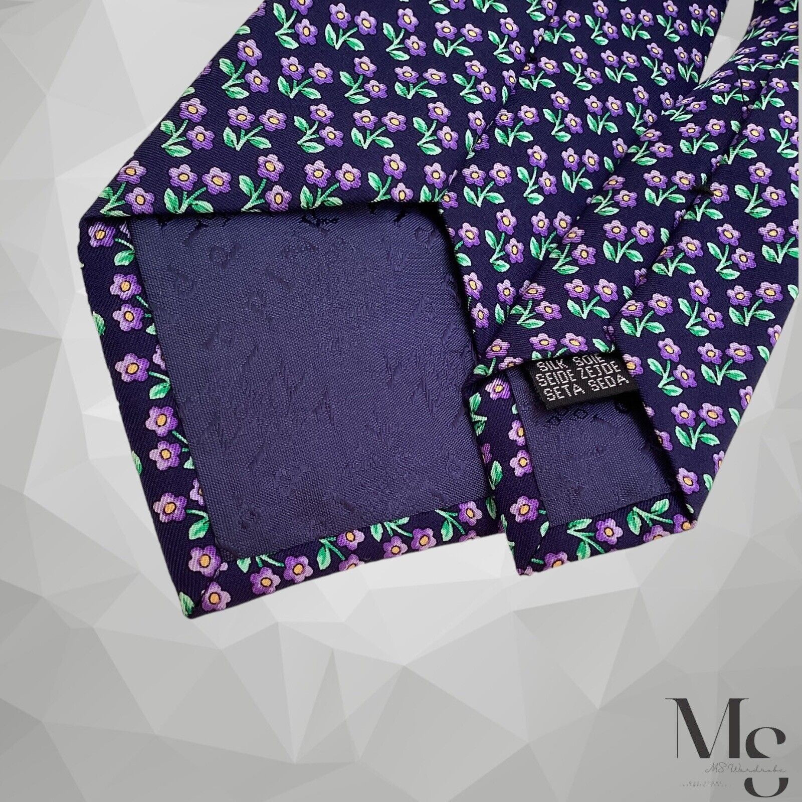 Thomas Pink THOMAS PINK MCMXCVIII Blue Purple Floral Silk Tie England Size ONE SIZE - 6 Thumbnail