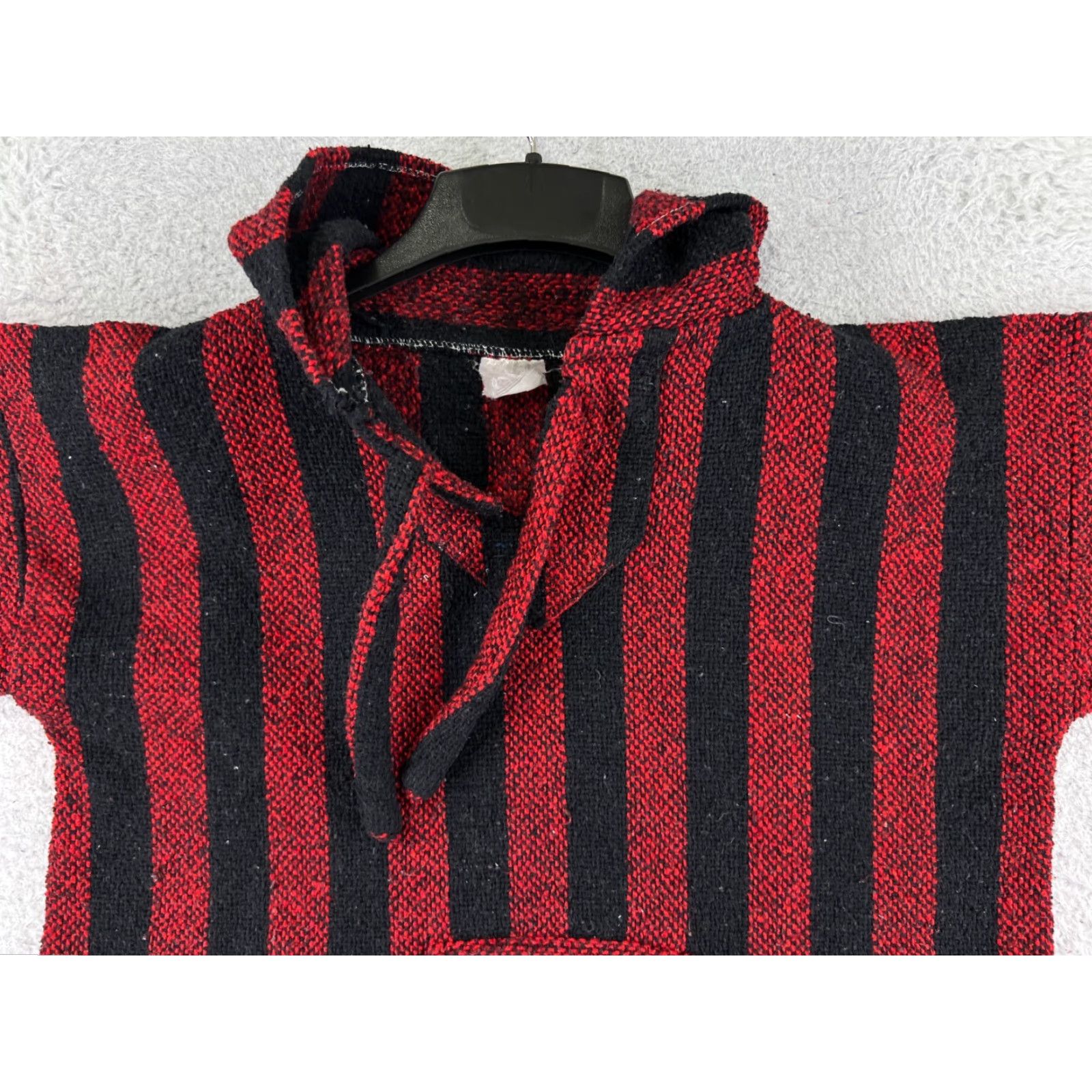 Pinko Baja Hoodie Unbranded Hoodie Adult M Red Pink Black Pocket Striped Acrylic Jersey Crew Neck Pullover All Seasons Hooded Size US M / EU 48-50 / 2 - 4 Thumbnail