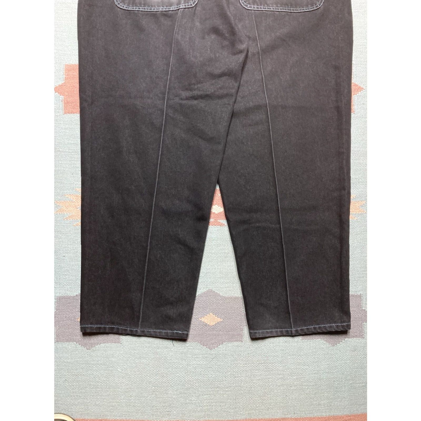 Vintage VINTAGE Knockout Jeans Wide-Leg 45x30 Black Hip Hop Grunge Skater Men Jeans Reg 45" Inseam 30" 9.5" Leg Opening Size US 44 / EU 60 - 2 Thumbnail
