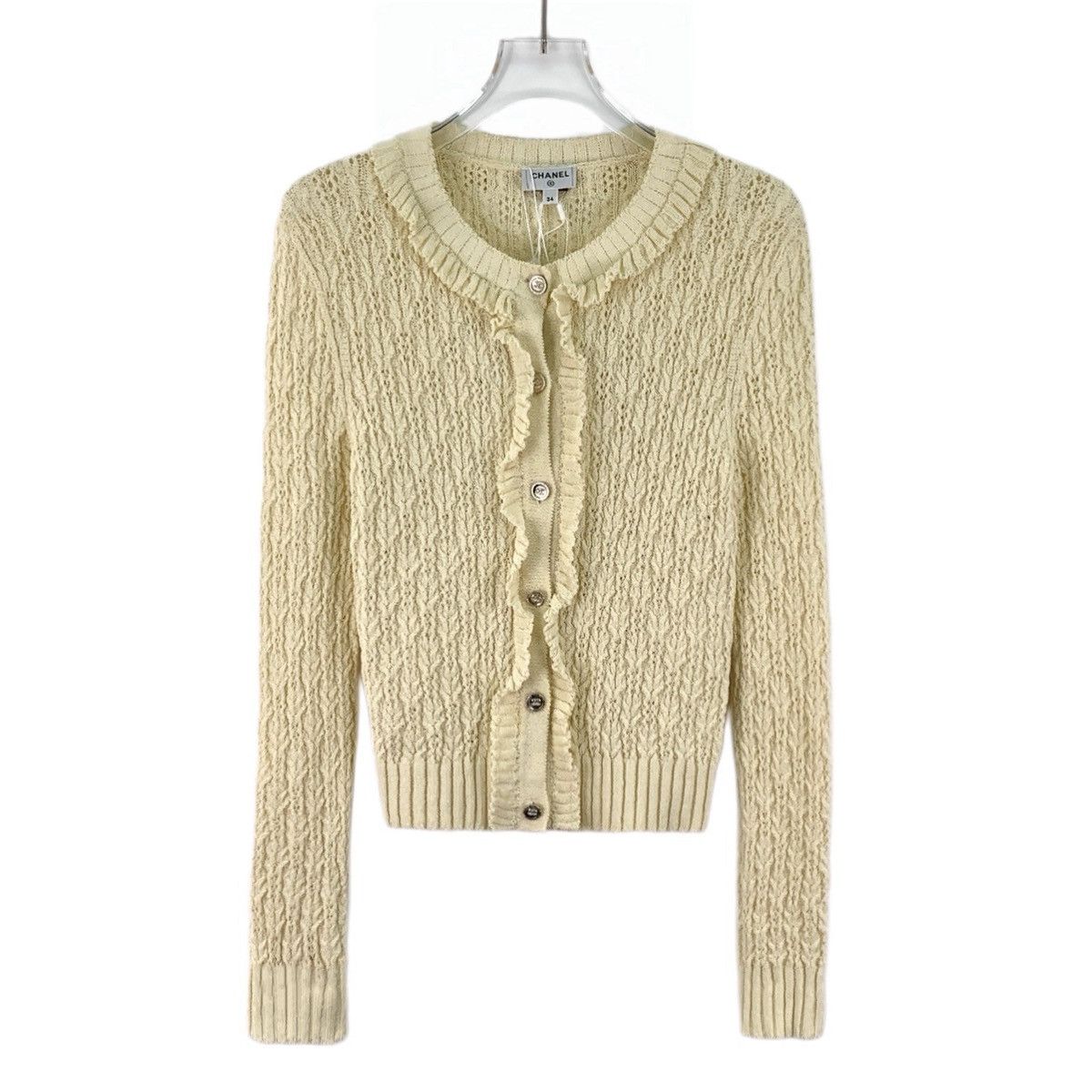 Chanel Chanel Beige Cable Knit Long Sleeve Knit Cardigan K26WX Size XS / US 0-2 / IT 36-38 - 1 Thumbnail