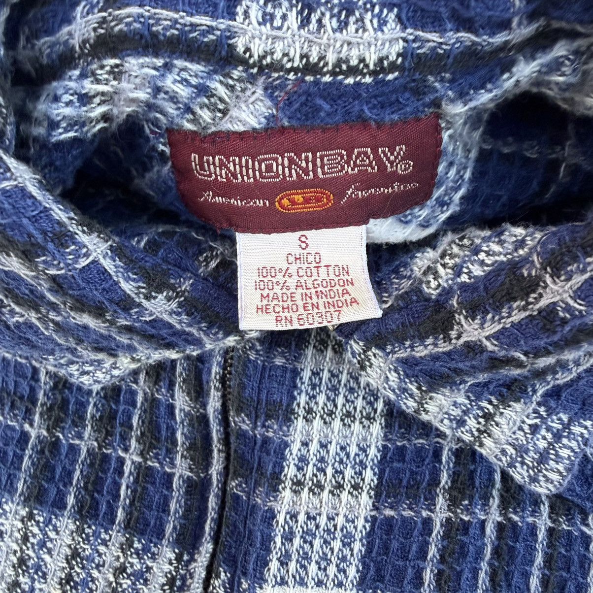 UNIONBAY Vintage Unionbay Full Zip Knit Flannel Shirt Blue Small Size US S / EU 44-46 / 1 - 3 Thumbnail