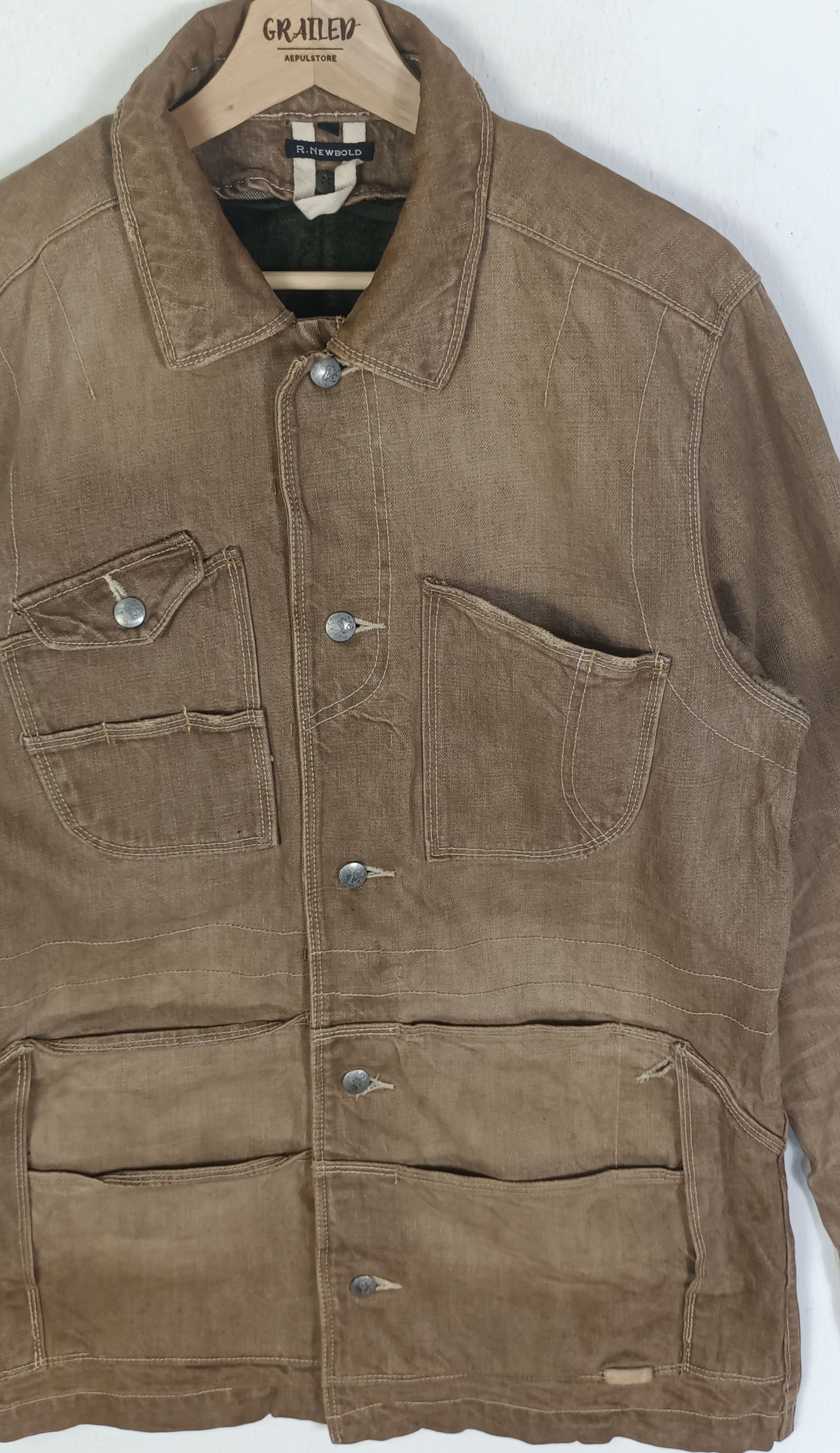 R.Newbold R.Newbold 8 Pocket Bodder Pattern Denim Jacket Size US L / EU 52-54 / 3 - 3 Thumbnail