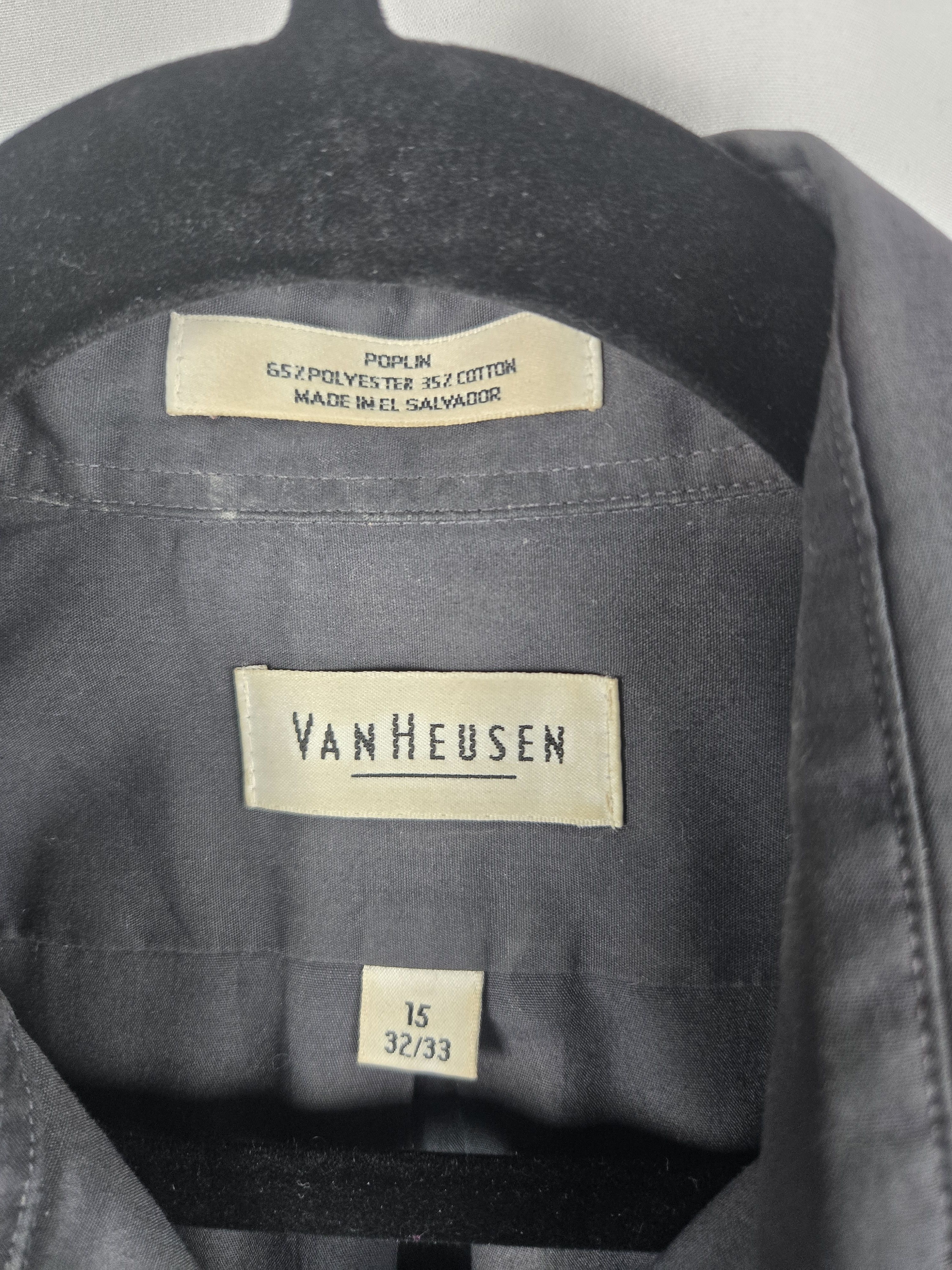 Van Heusen Van Heusen Classic Charcoal Grey Dress Shirt Size US M / EU 48-50 / 2 - 3 Thumbnail