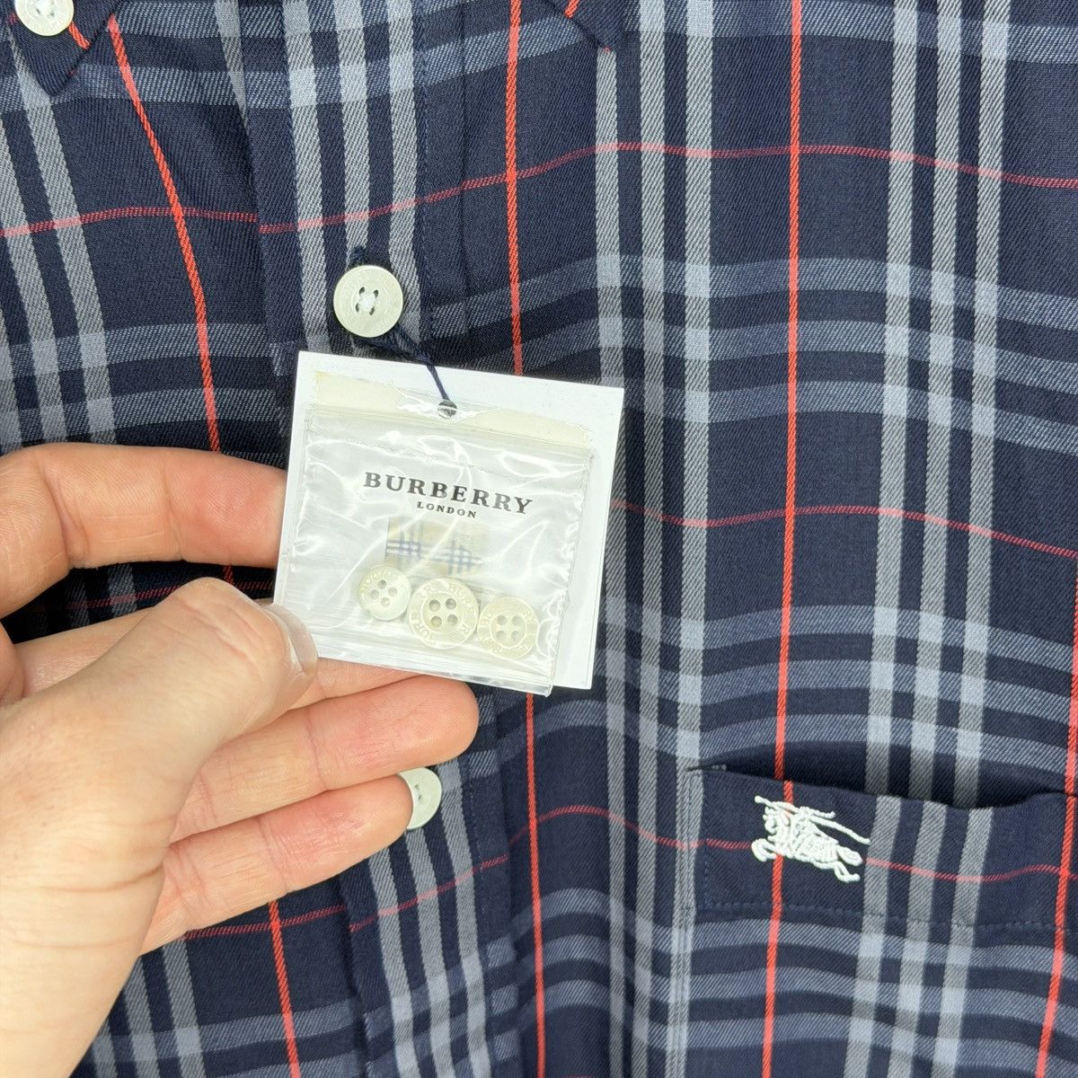 Burberry Burberry Nova Check Navy Checkered Shirt Button Up BRAND NEW Size US L / EU 52-54 / 3 - 8 Thumbnail