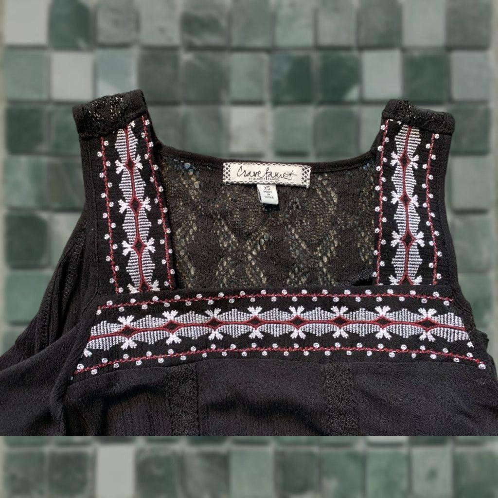 Vintage Crave Shirt Womens XS Off the Shoulder Sleeveless Black Blouse Pullover Casual Regular Fit Size XS / US 0-2 / IT 36-38 - 1 Thumbnail
