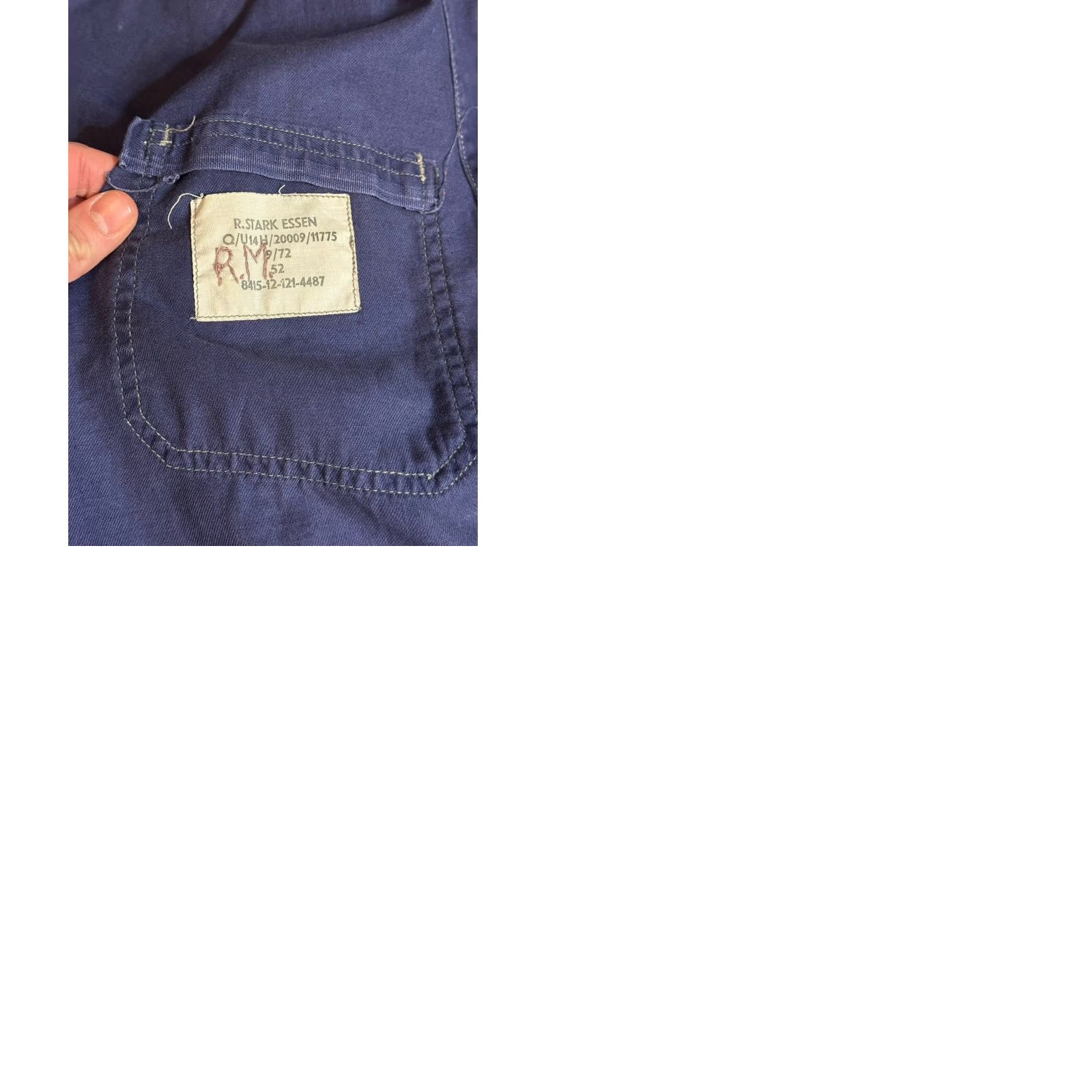 Denime VINTAGE 1950s France Denim Chore Jacket Blue Size L 50s Workwear Jacket Mens Size US L / EU 52-54 / 3 - 9 Thumbnail