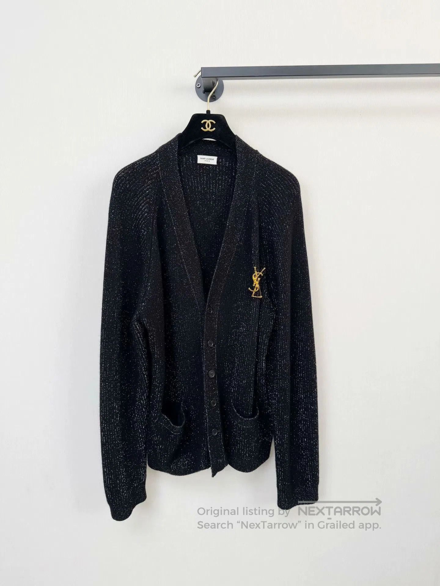 Saint Laurent Paris Saint Laurent Black Knit Cardigan. Size US XXL / EU 58 / 5 - 1 Thumbnail