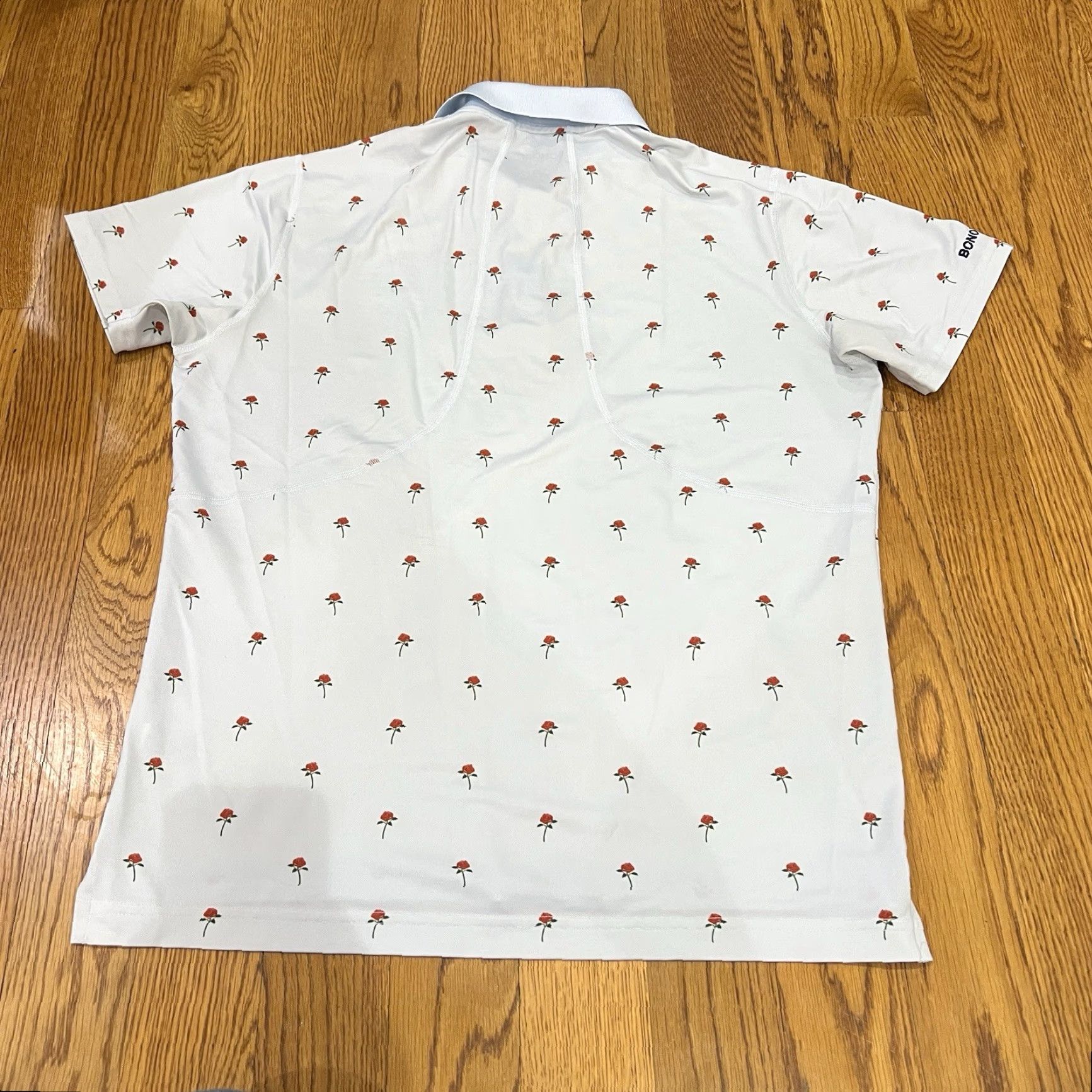Bonobos Bonobos Golf Polo Slim Fit Rose Pattern Large Mens Shirt Short Sleeve Collar Embroidered Logo Gray Polo Casual Activewear Travel Spring Summer Fall Size US L / EU 52-54 / 3 - 8 Thumbnail