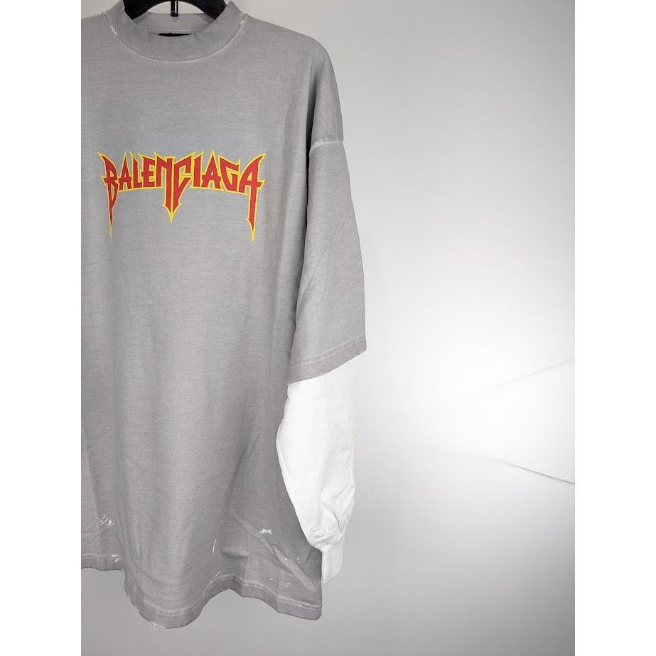 Balenciaga o1rshd1 Long Sleeve T-Shirt in Gray Size US S / EU 44-46 / 1 - 8 Thumbnail