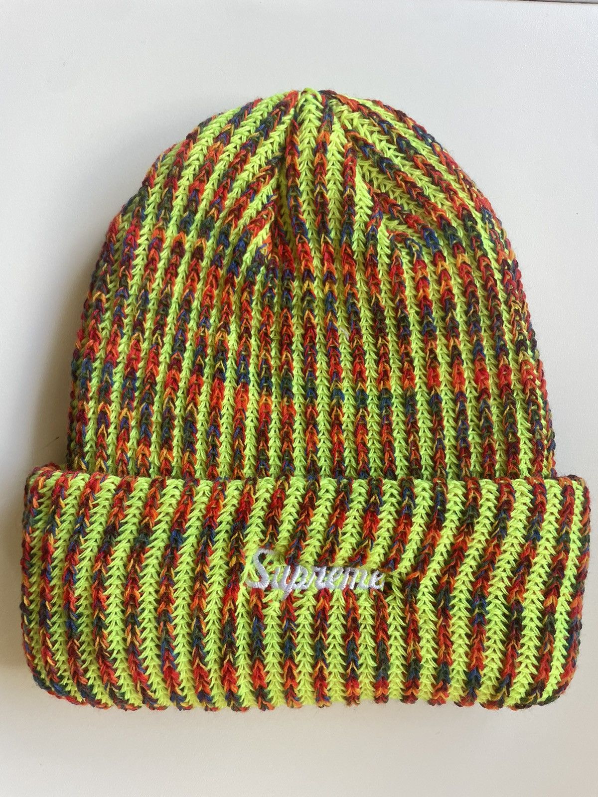 Supreme Supreme FW25 Rainbow Loose Gauge Beanie NEON YELLOW Size ONE SIZE - 1 Thumbnail