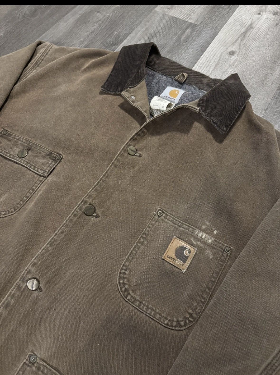 Carhartt Vintage 90s Carhartt Canvas Chore brown Work Jacket Size US XXL / EU 58 / 5 - 9 Thumbnail