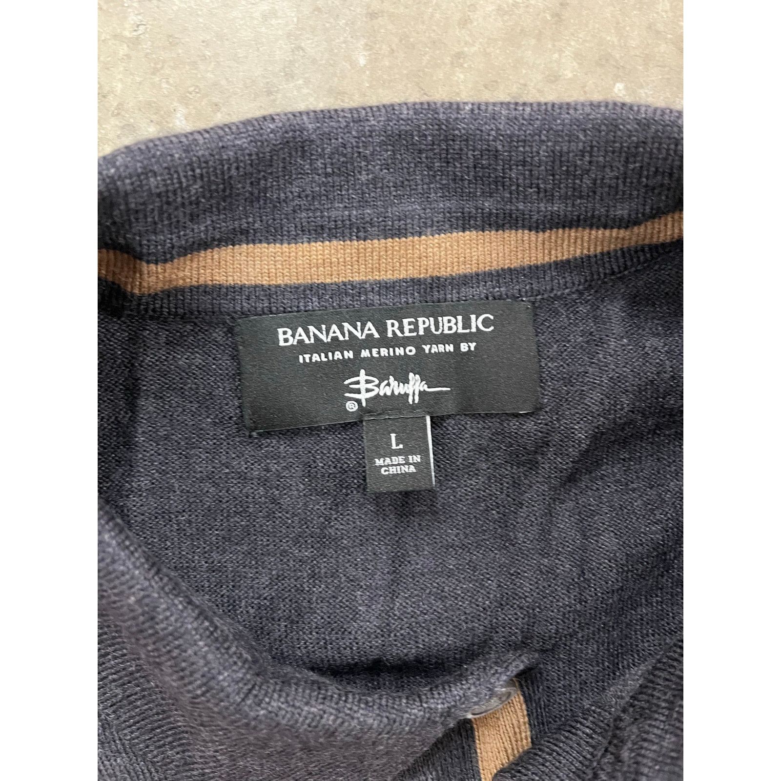 Banana Republic Banana Republic- Italian Merino Wool yarn Polo/ Gray / L Size US L / EU 52-54 / 3 - 4 Thumbnail