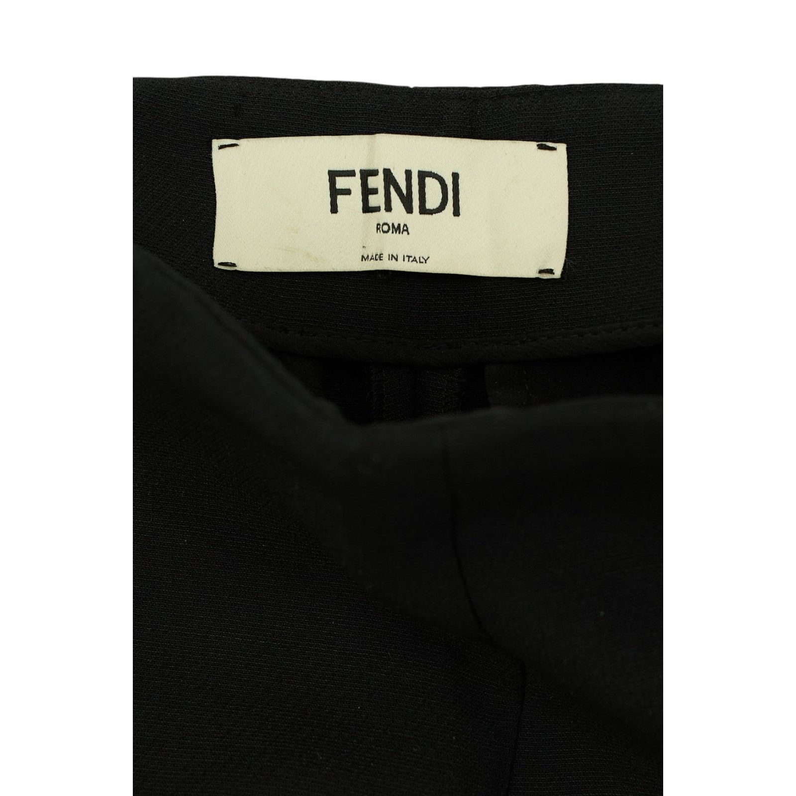 Fendi Black Wide Legged Trousers Size 26" / US 2 / IT 38 - 3 Thumbnail