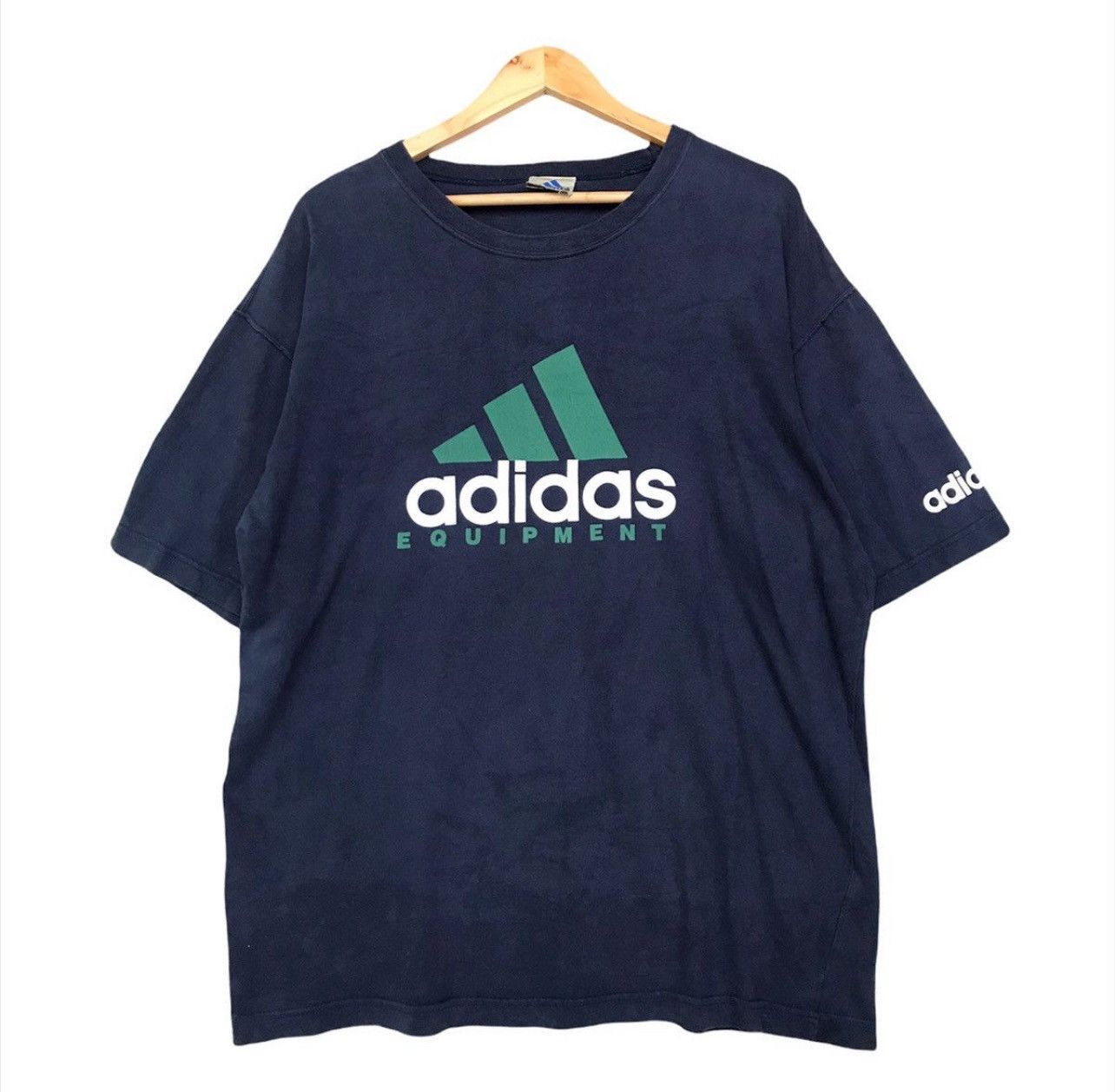 Vintage 90s Adidas Equipment Spellout Blue Tees