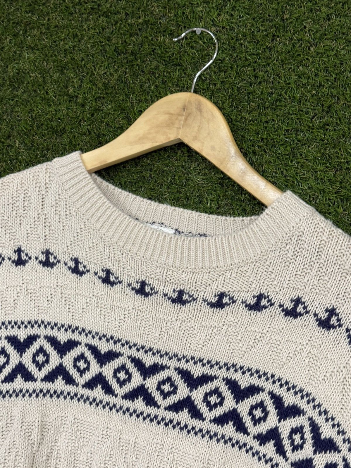 Gap Vintage Gap Knitted Pattern Sweater Knit Blue Cream White Size US M / EU 48-50 / 2 - 3 Thumbnail