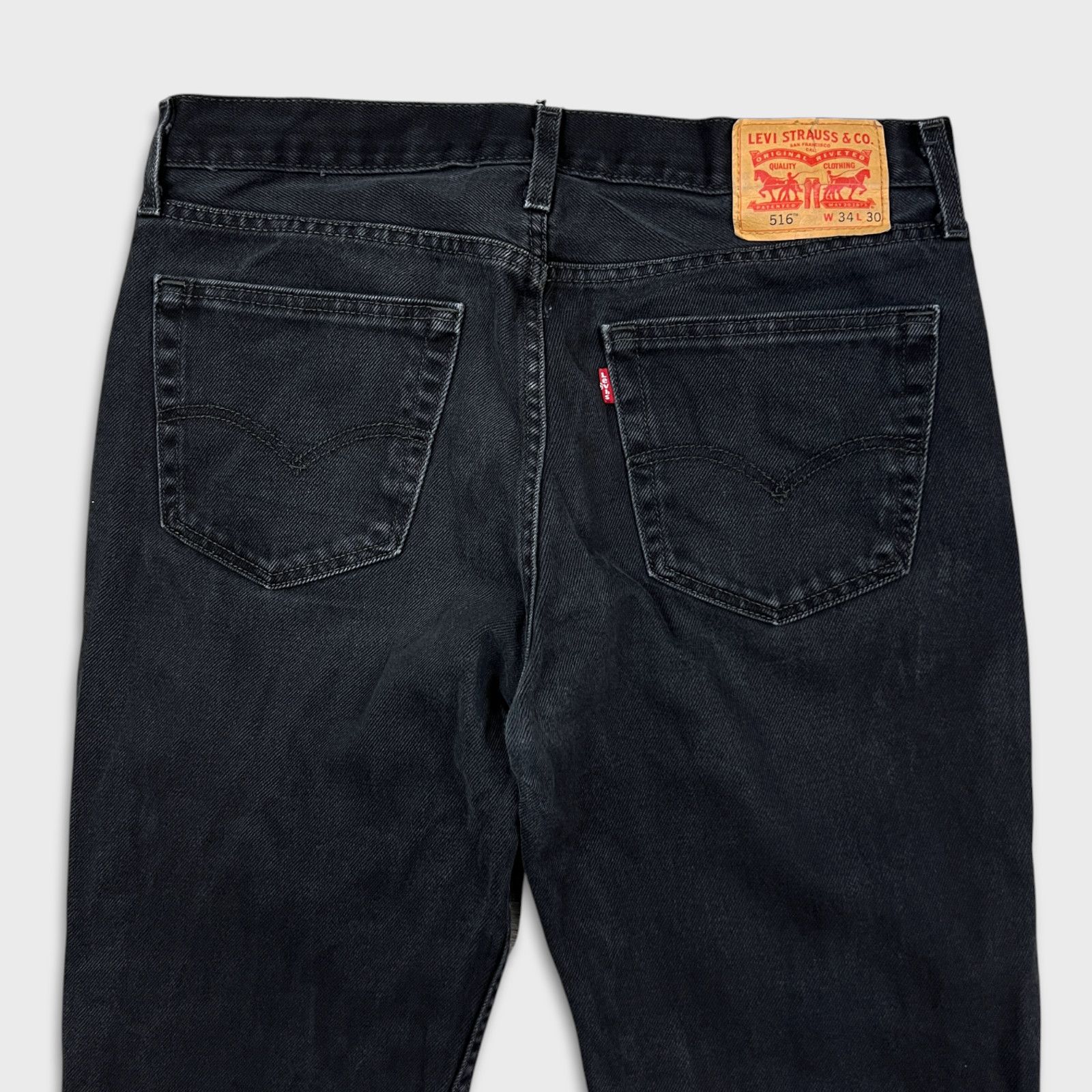Levi's × Vintage Levi's 516 Jeans 34x30 Black Straight Leg Faded Denim Pants Size US 34 / EU 50 - 7 Thumbnail