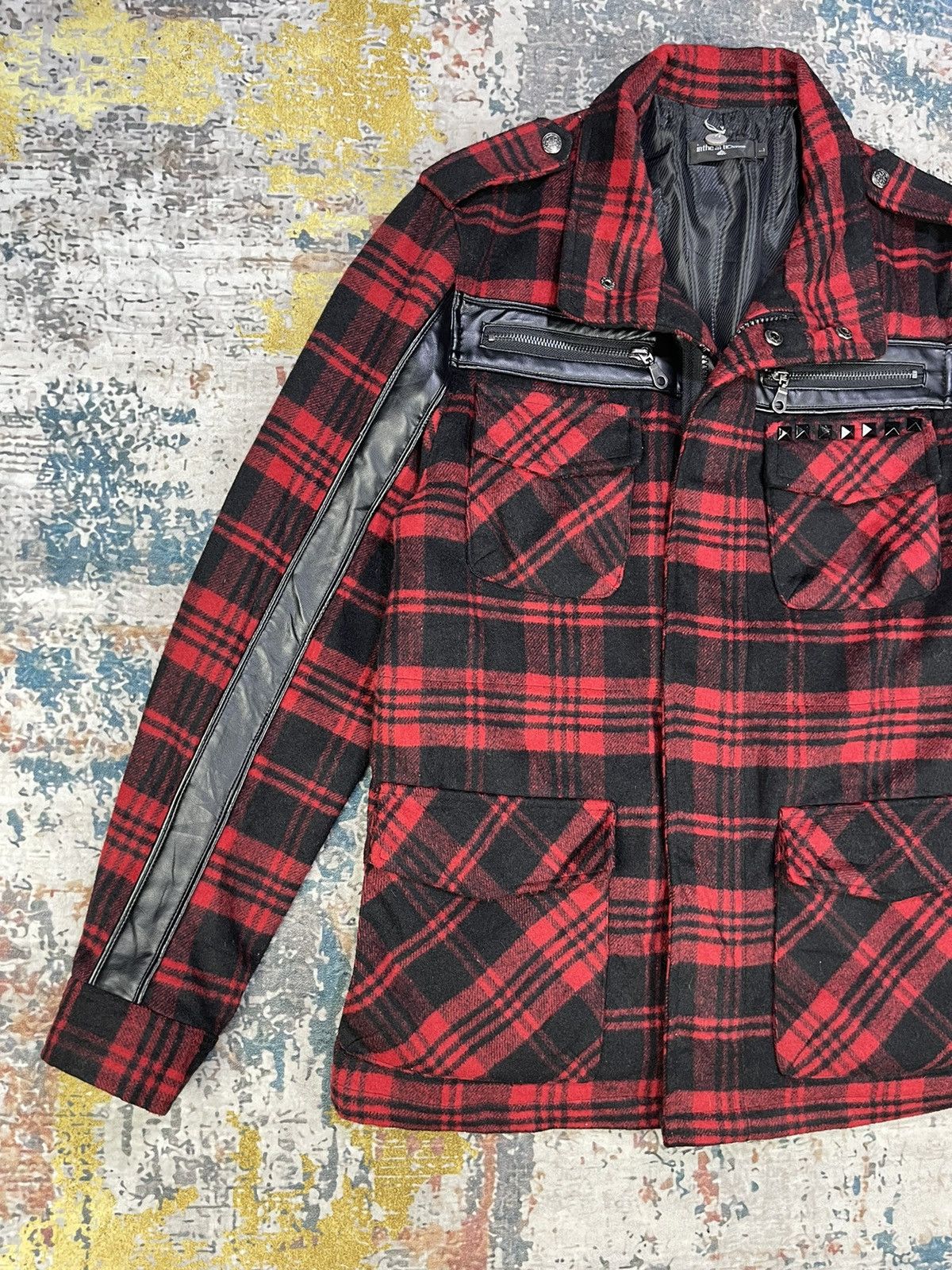 In The Attic In The Attic Red Tartan Spiked Punk Jacket Size US S / EU 44-46 / 1 - 2 Thumbnail
