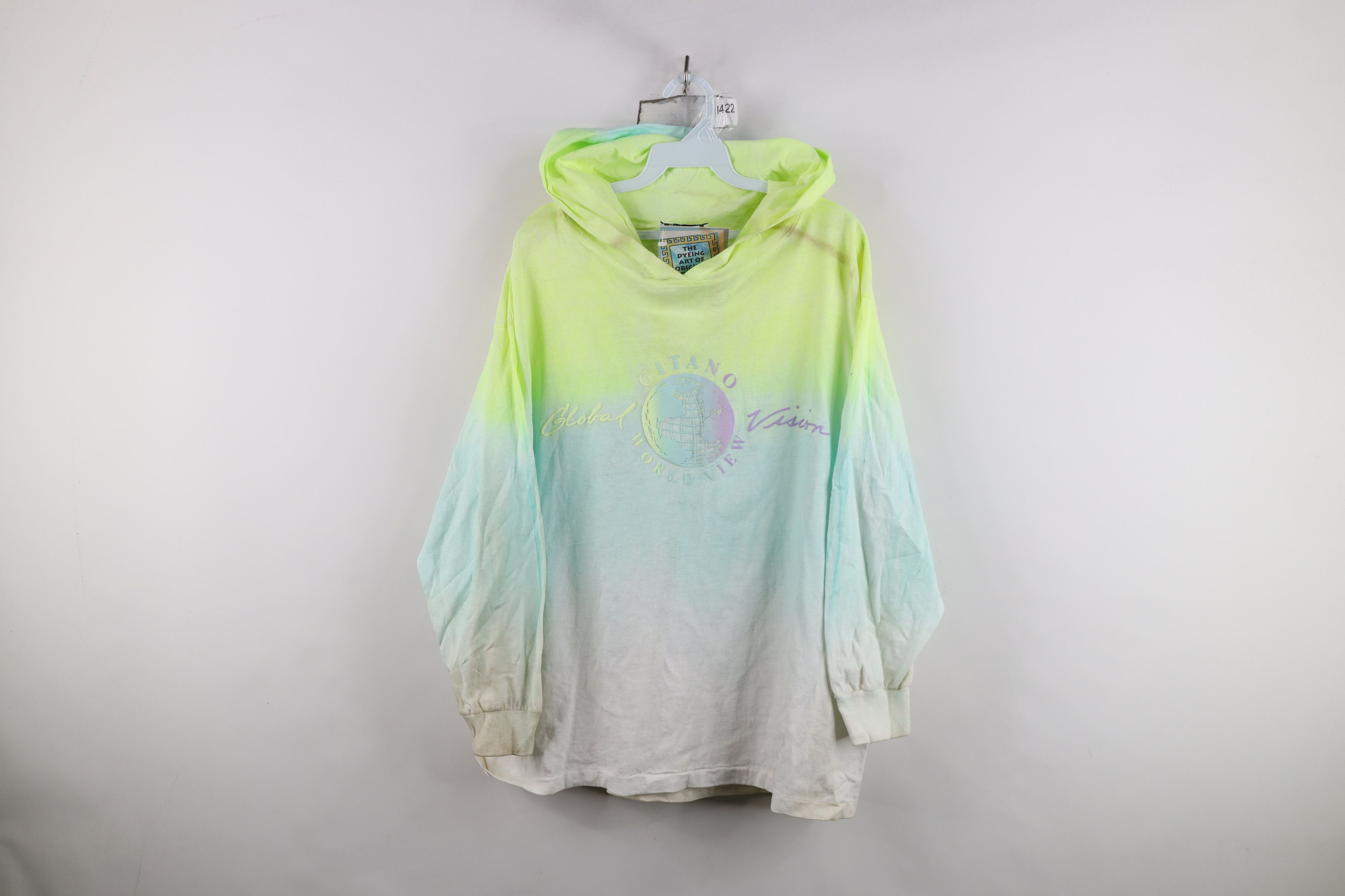 Vintage Deadstock Vintage 90s Gitano Surfing Tie Dye Hoodie T-Shirt Size US L / EU 52-54 / 3 - 1 Thumbnail