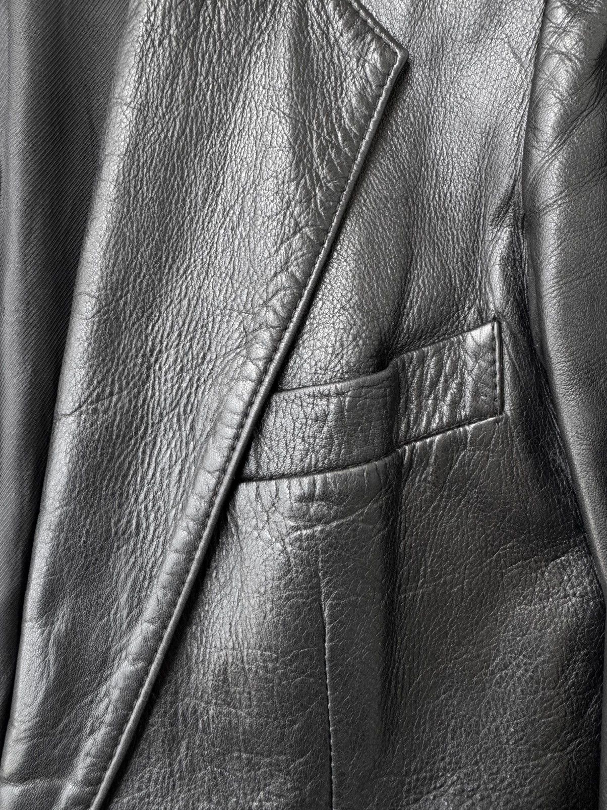 Ann Demeulemeester Ann Demeulemeester AW98 Leather Blazer Size S / US 4 / IT 40 - 4 Thumbnail