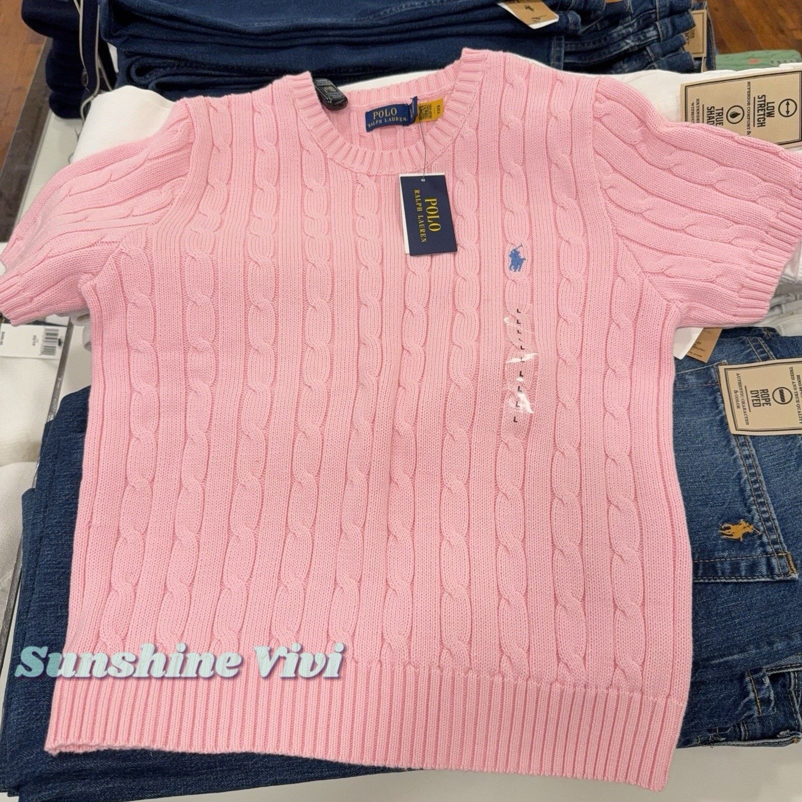 Polo Ralph Lauren NWT Polo Ralph Lauren Woman Cotton Short-Sleeve Sweater Size L / US 10 / IT 46 - 1 Thumbnail