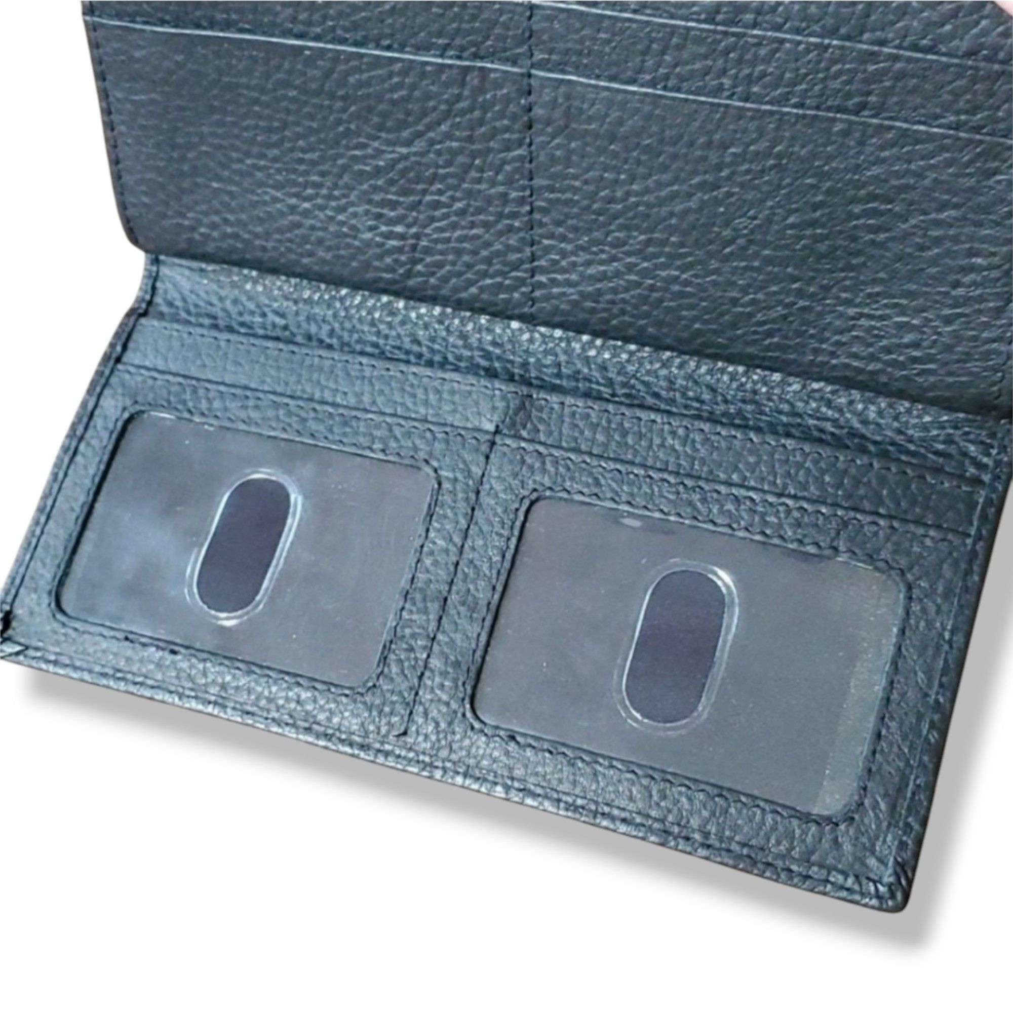 Other Estalon 7x4" Leather Wallet Black Pebbled Snap Coin Pocket Size ONE SIZE - 6 Thumbnail
