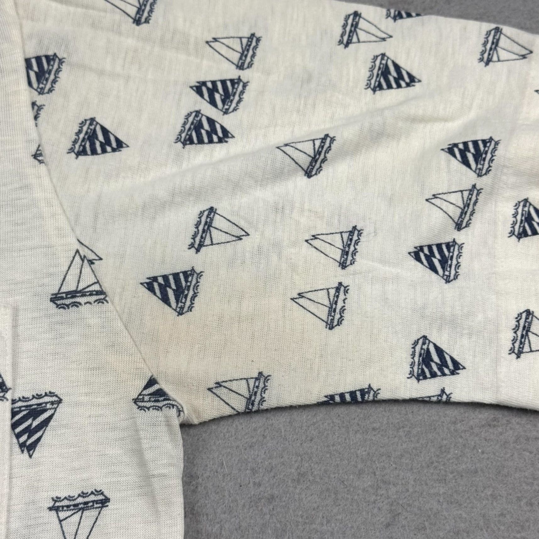 Jantzen VINTAGE Jantzen Polo Shirt Mens Medium White Sailboat Print Nautical Beachwear 70s Mens Size US M / EU 48-50 / 2 - 4 Thumbnail
