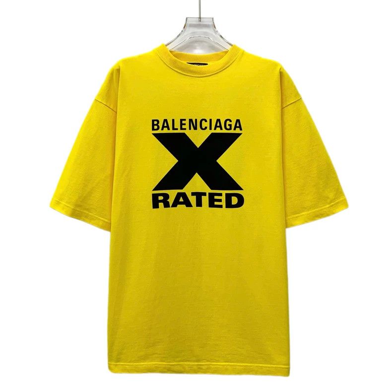 Balenciaga Balenciaga Yellow logo monogrammed cotton crewneck T-shirt Size US XXS / EU 40 - 1 Thumbnail