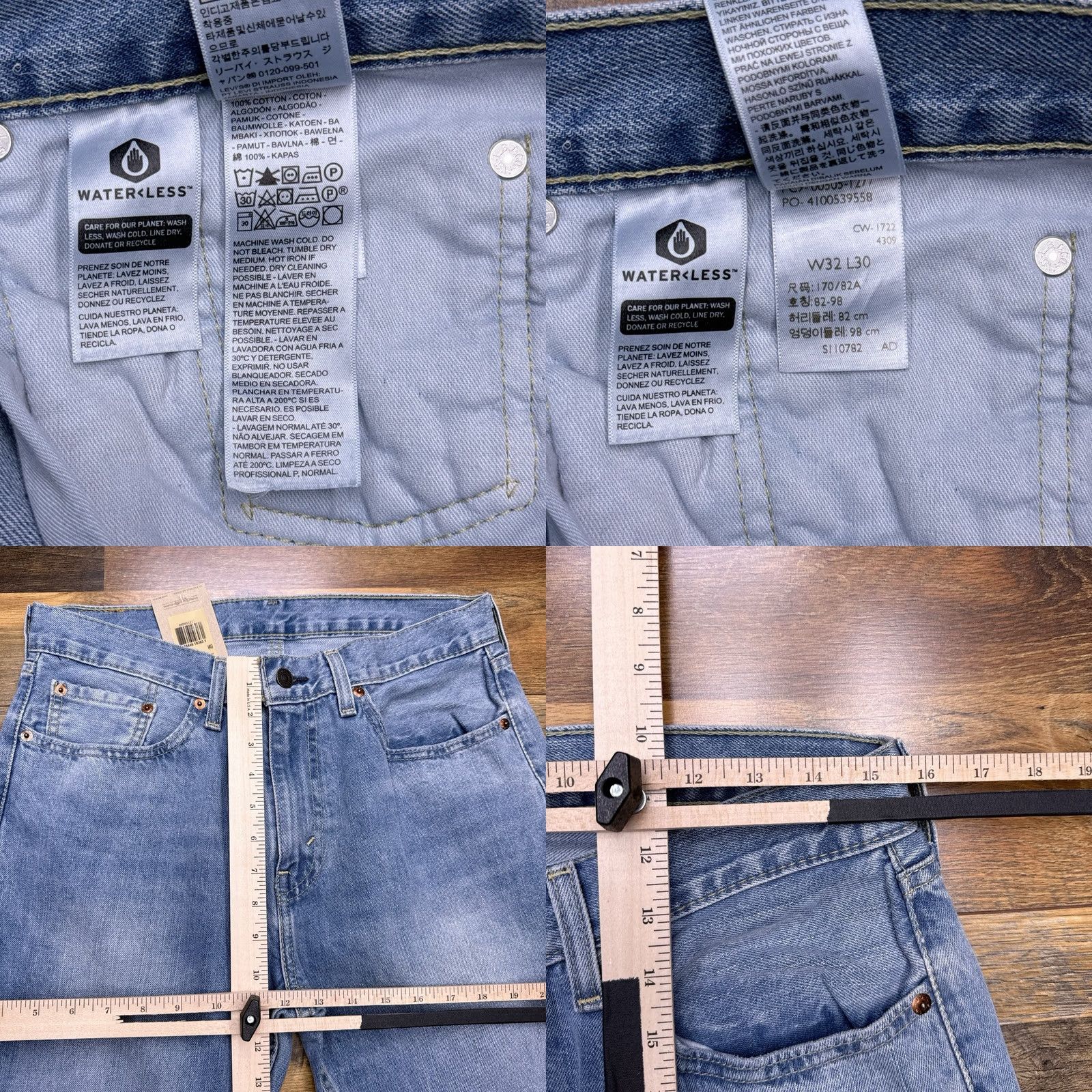 Levi's Levi's 505 Jeans Mens 32x30 Straight Denim Mid Rise Blue 5-Pocket Regular Waist Stretch Comfort Size US 32 / EU 48 - 8 Thumbnail
