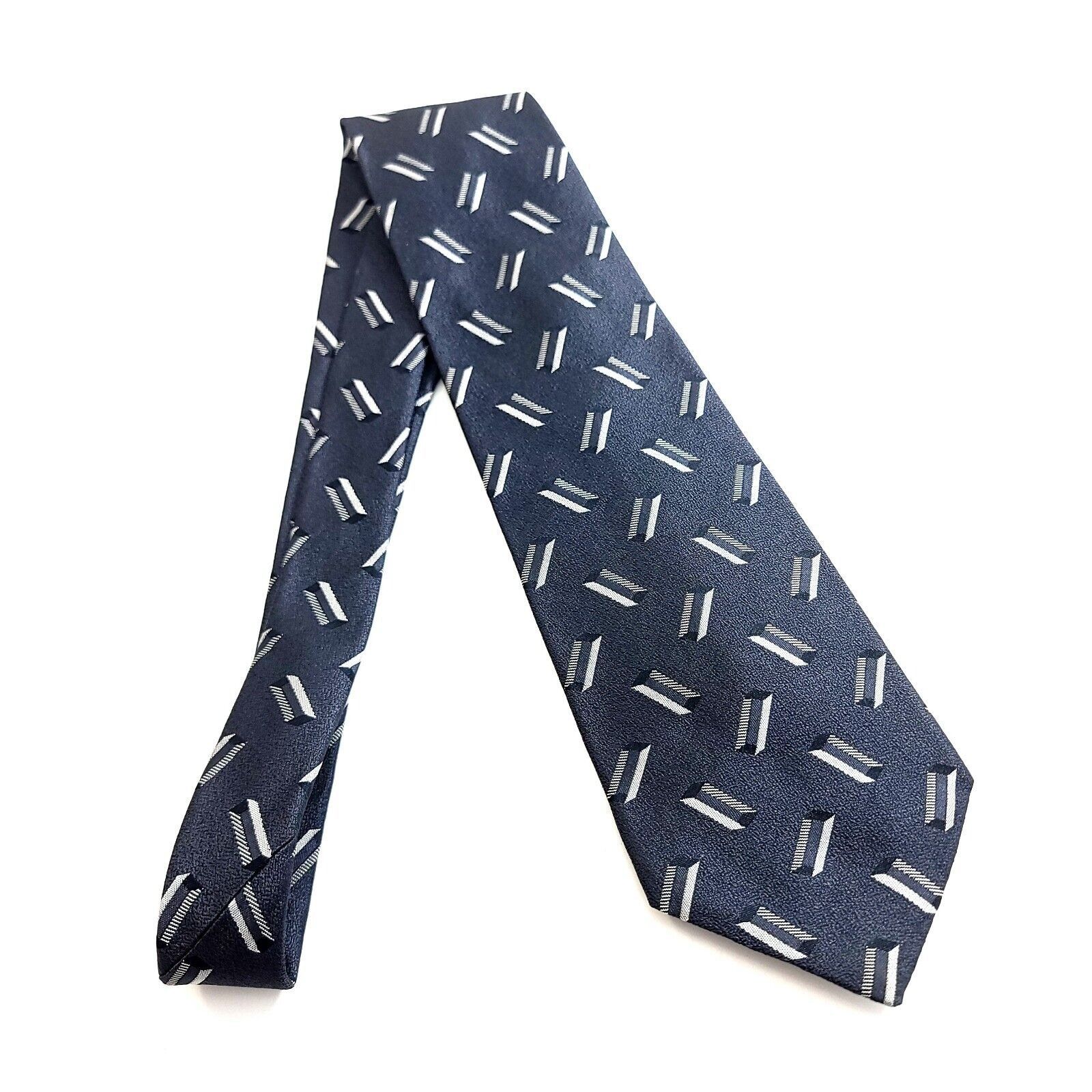 Piattelli Bruno Piattelli Gray Abstract Geometric Woven Wide Silk Tie Size ONE SIZE - 6 Thumbnail