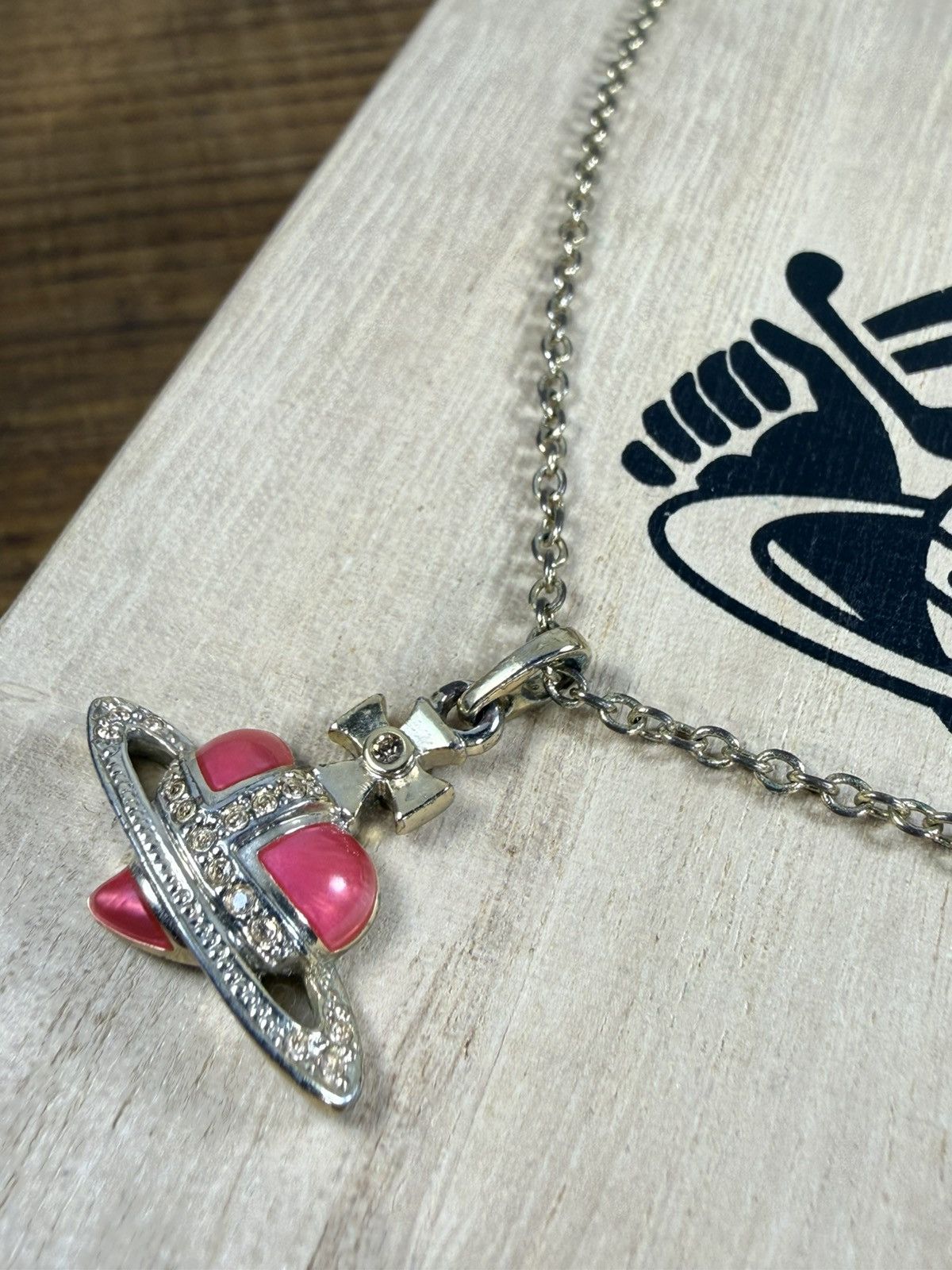 Vivienne Westwood Vivienne Westwood Diamante Heart Pendant Necklace Red Size ONE SIZE - 10 Thumbnail