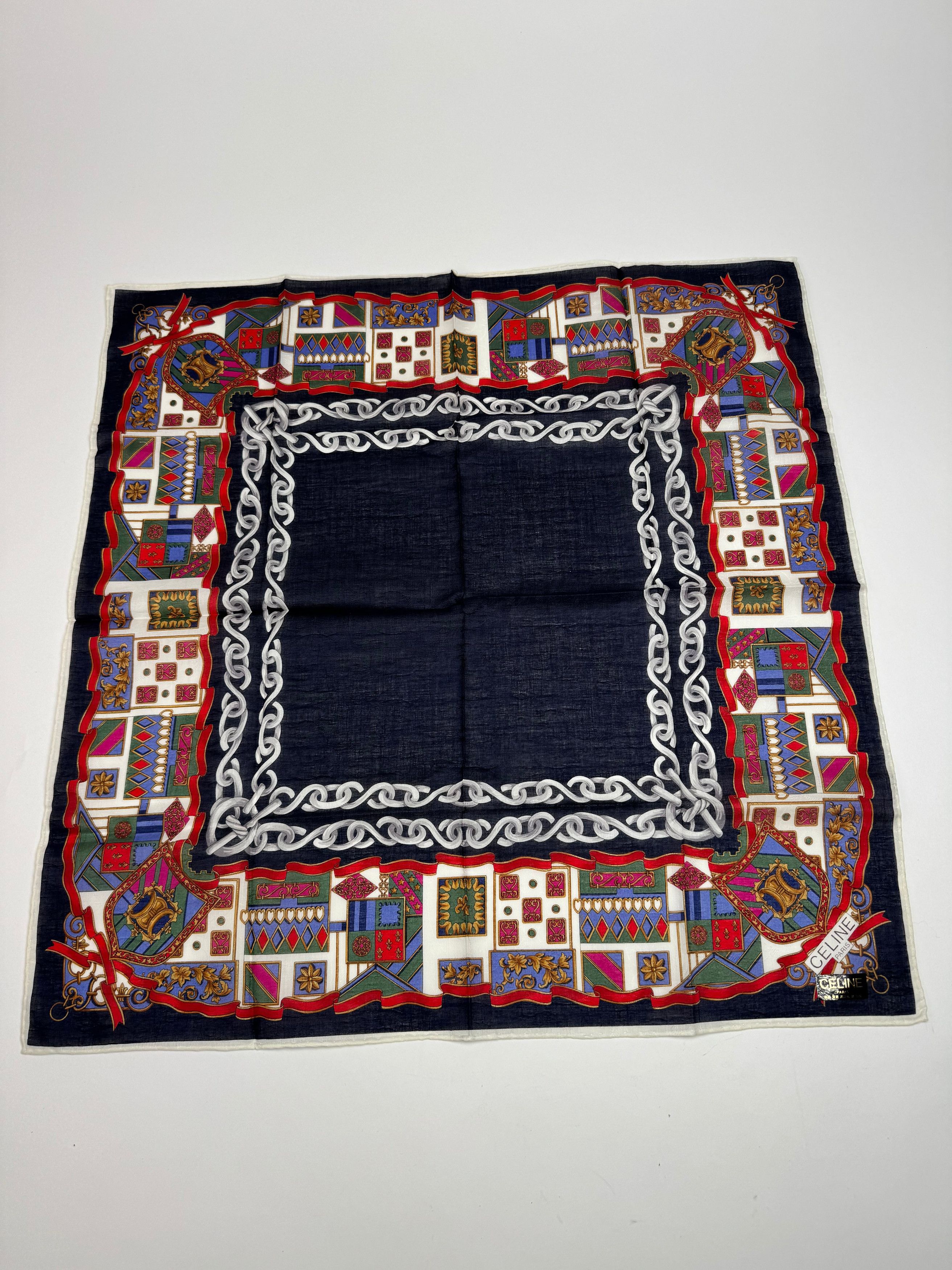 Celine Vintage Paris Silk / Canvas Scarf Size ONE SIZE - 1 Thumbnail