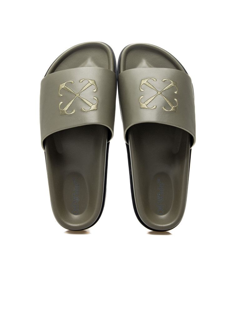 Off-White o1in1s1024 Q:1 / Pool Time Sliders in Military Green Size US 9 / EU 42 - 2 Thumbnail
