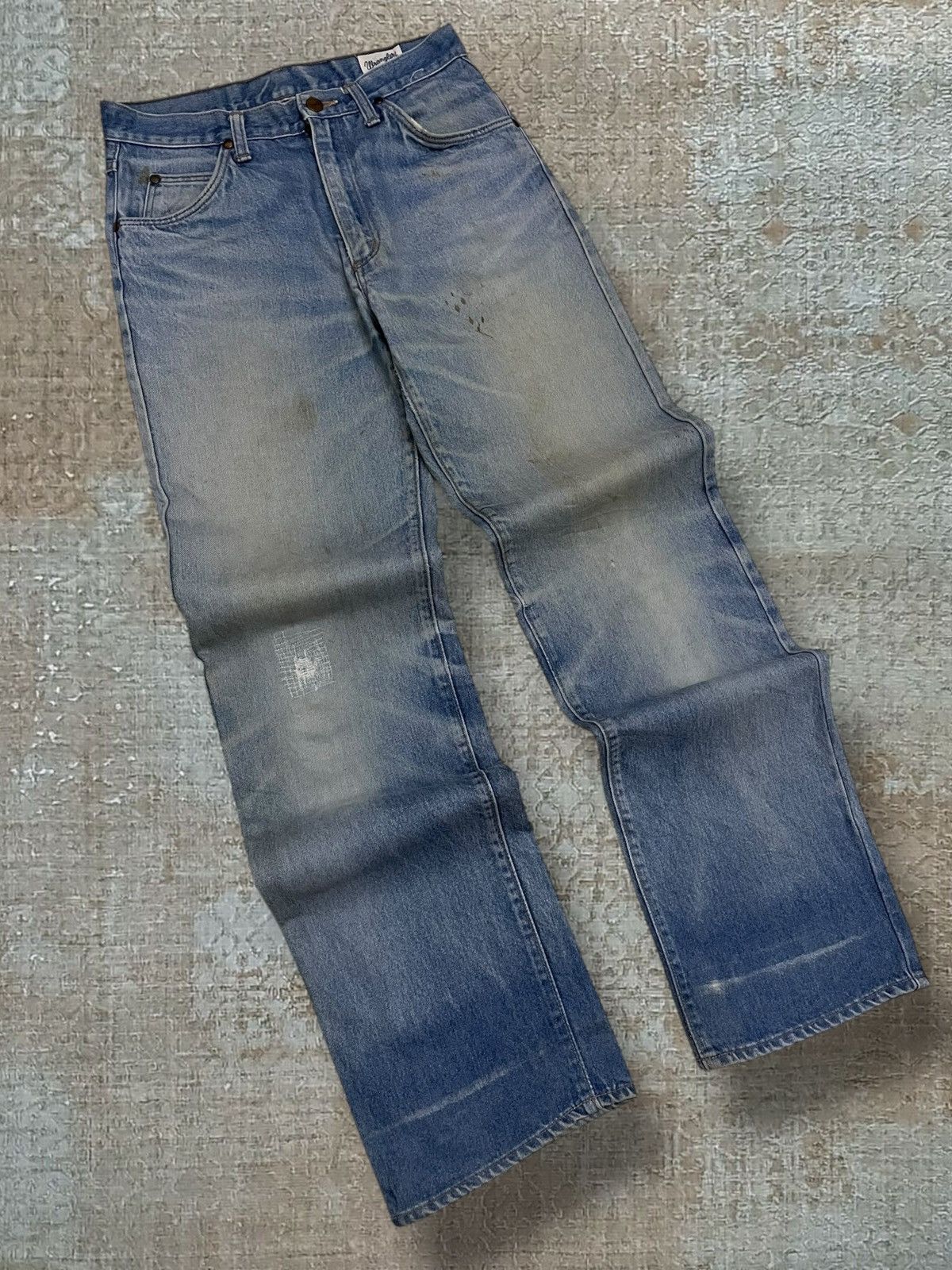Wrangler Vintage 1990s Designer Wrangler Distressed Mudwash Denim Size US 29 - 2 Thumbnail