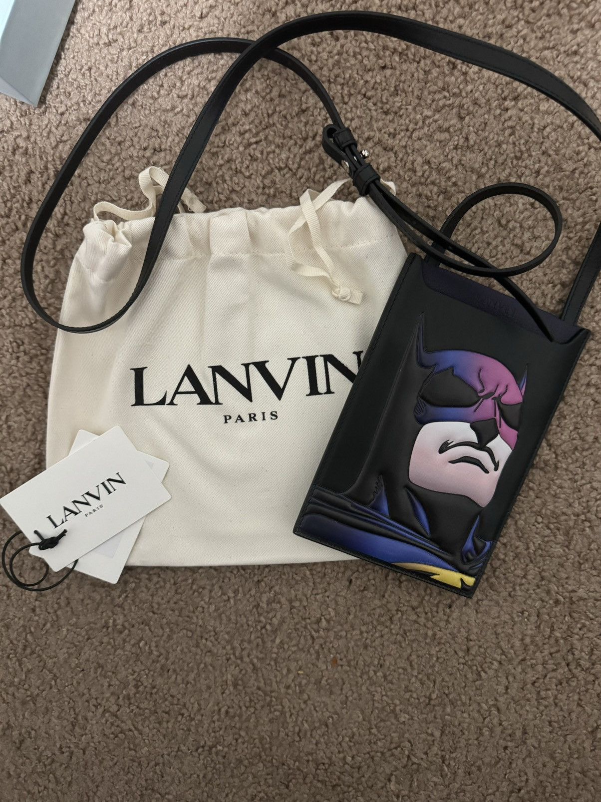 Lanvin LANVIN X BATMAN CALFSKIN PHONE CASE Size ONE SIZE - 12 Thumbnail