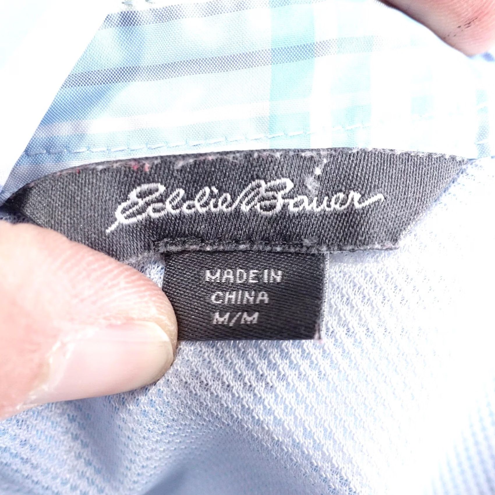 Eddie Bauer Eddie Bauer Button-Up Womens M Blue Plaid Casual Short Sleeve Collared Lightweight Polyester Nylon Size M / US 6-8 / IT 42-44 - 4 Thumbnail