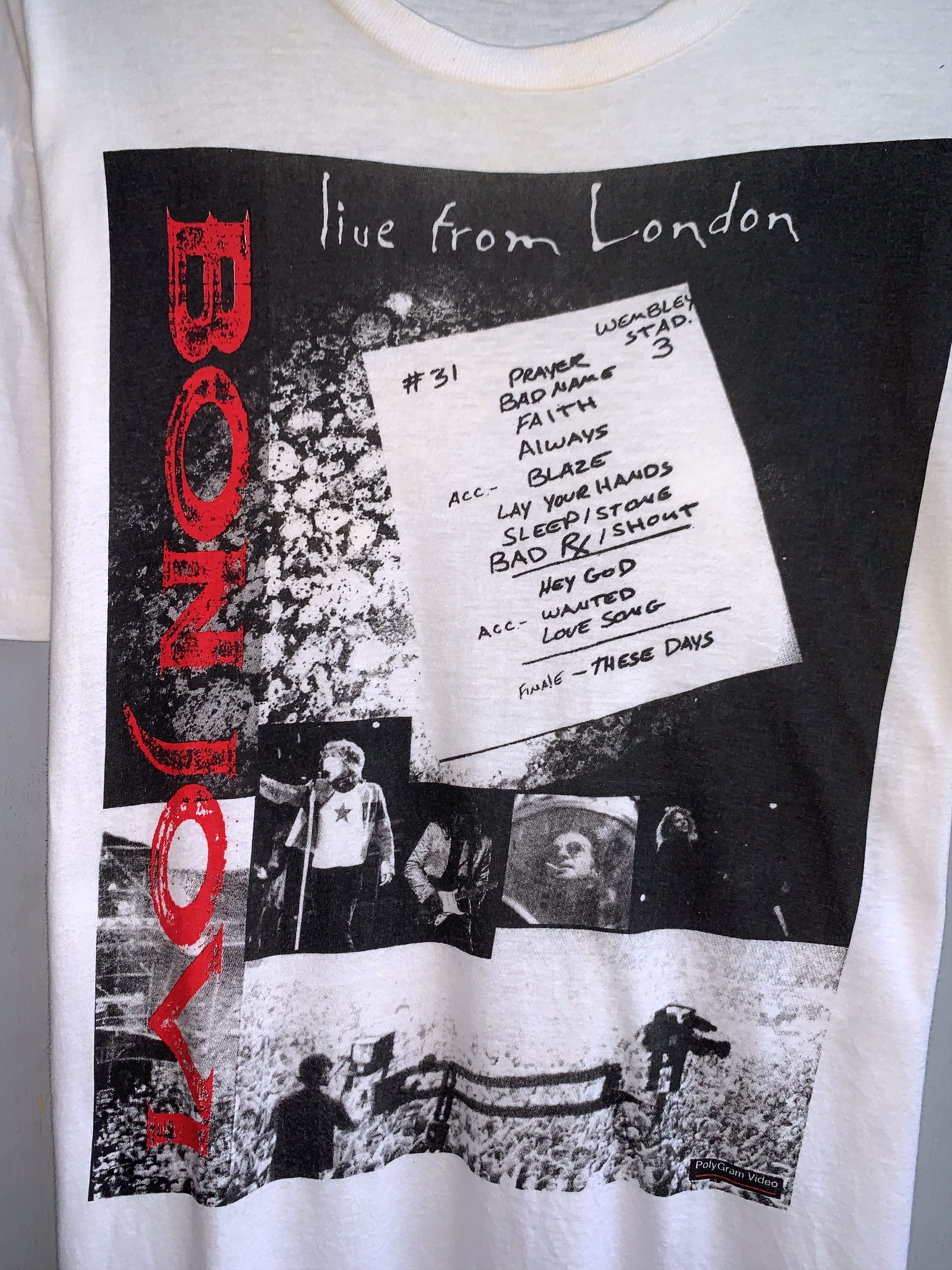 Band Tees Bon Jovi Live From London Vintage Band Shirt Size US L / EU 52-54 / 3 - 2 Thumbnail