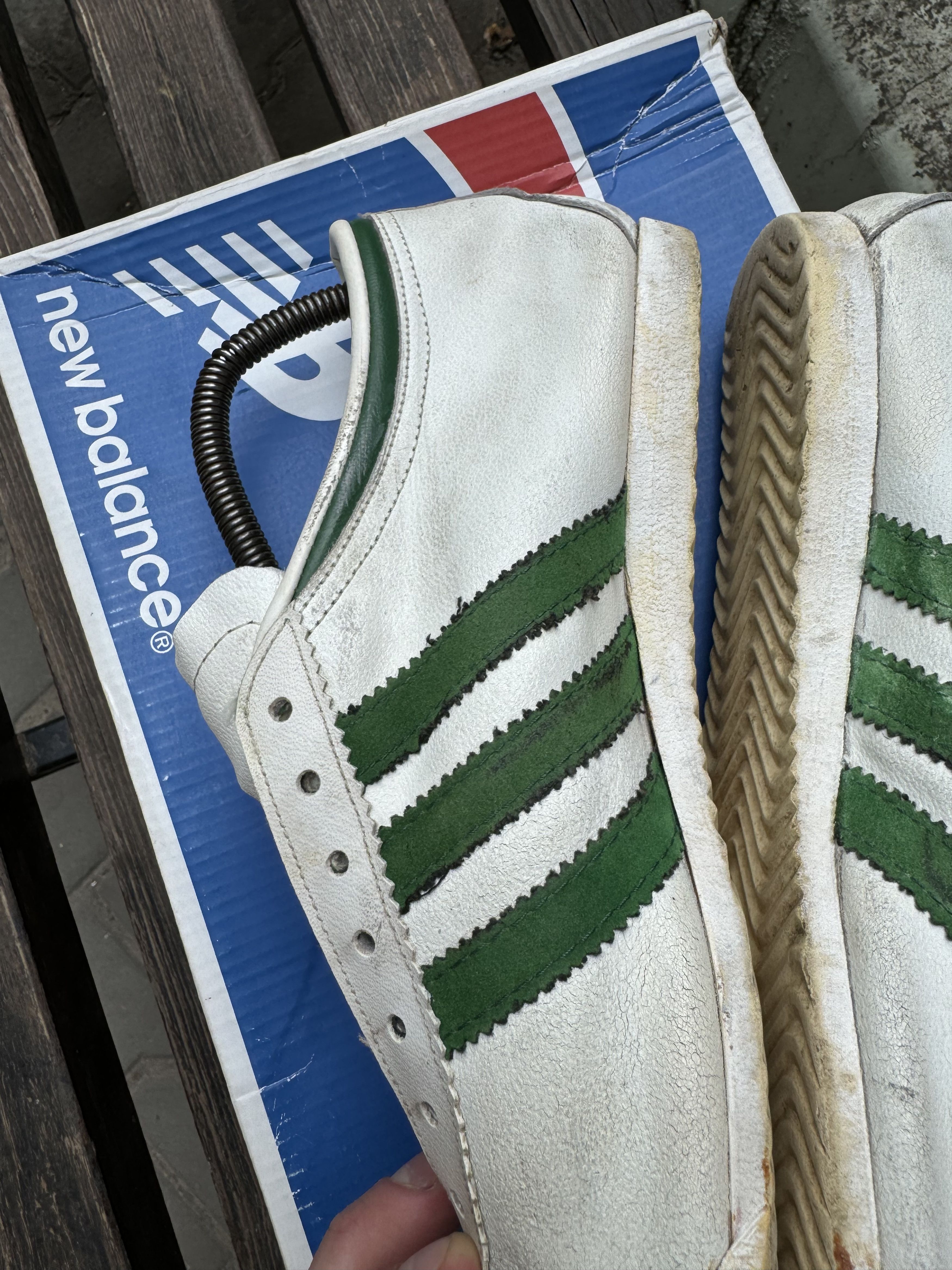 Adidas × Vintage Vintage Adidas Record Leather Sneakers Made in France Sz 8 Size US 8.5 / EU 41-42 - 7 Thumbnail