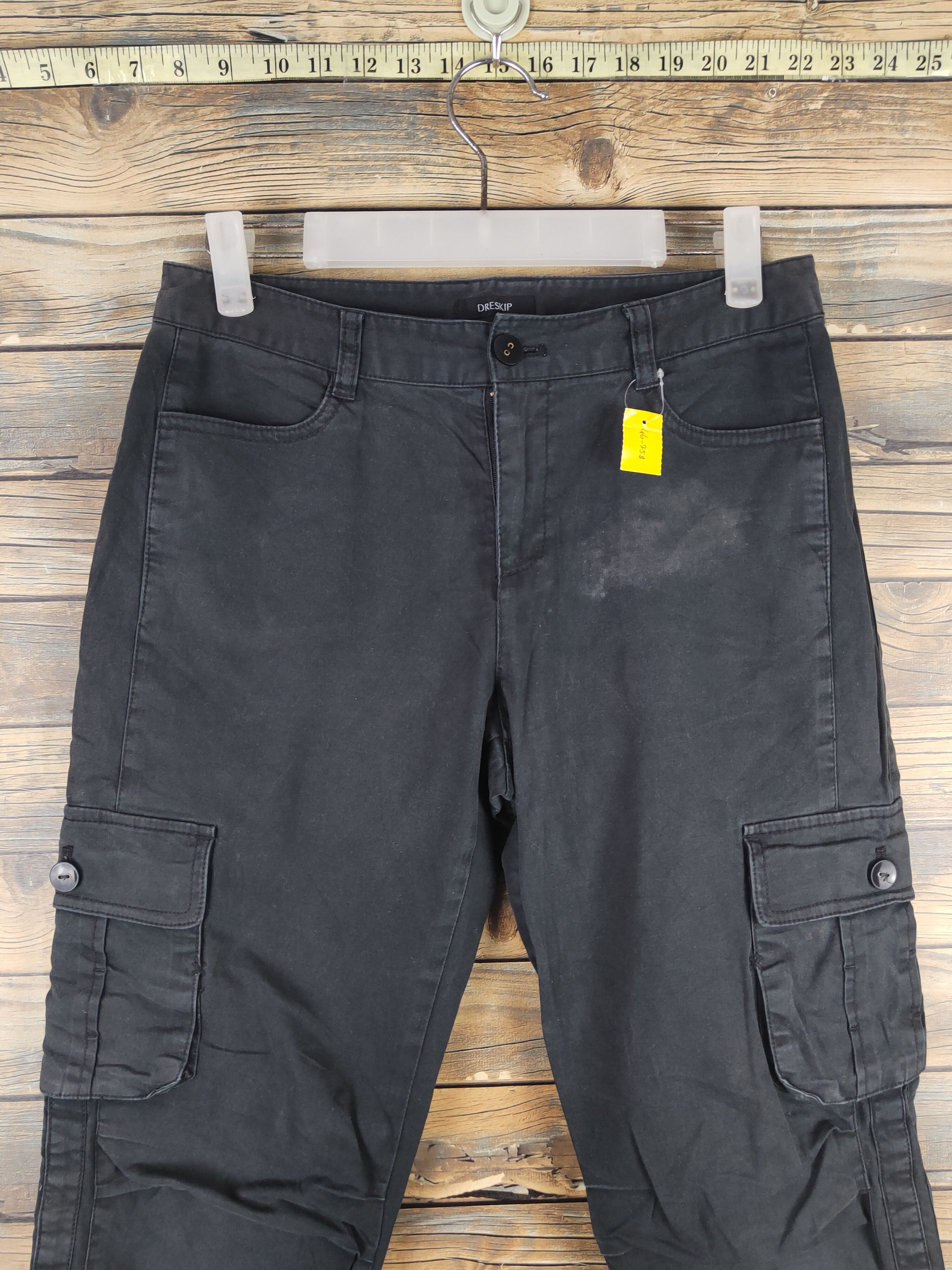 Japanese Brand DL Dreskip Black Multipocket Cargo Pants #Sp46-258T Size US 29 - 2 Thumbnail
