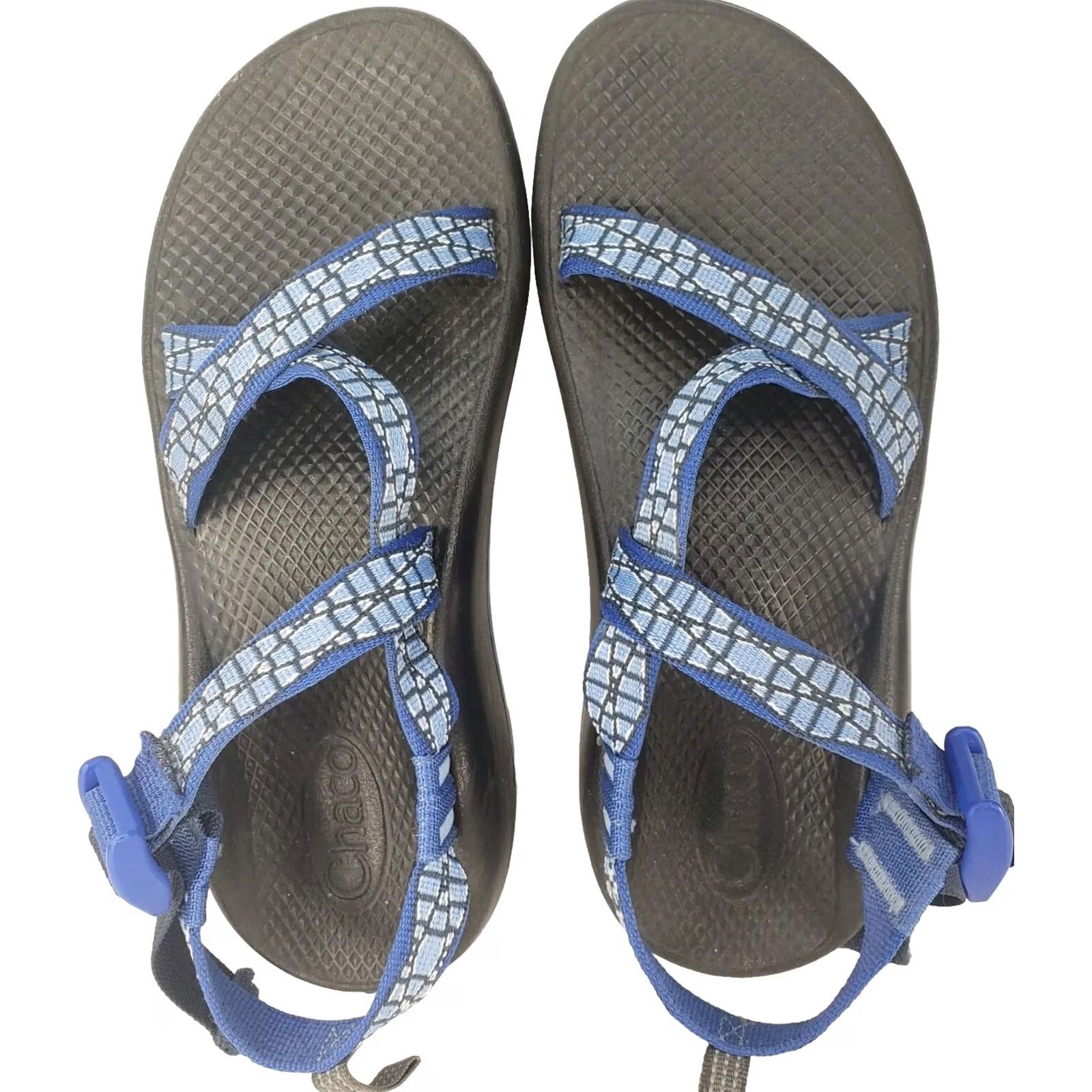 Chaco Chaco Z/Cloud Sandal Blue Geometric Women's Sandal 6 US EUC Wind Casual Outdoor Hiking Beach Adjustable Strap Buckle M Polyester Jacquard Webbing Size US 6 / IT 36 - 2 Thumbnail