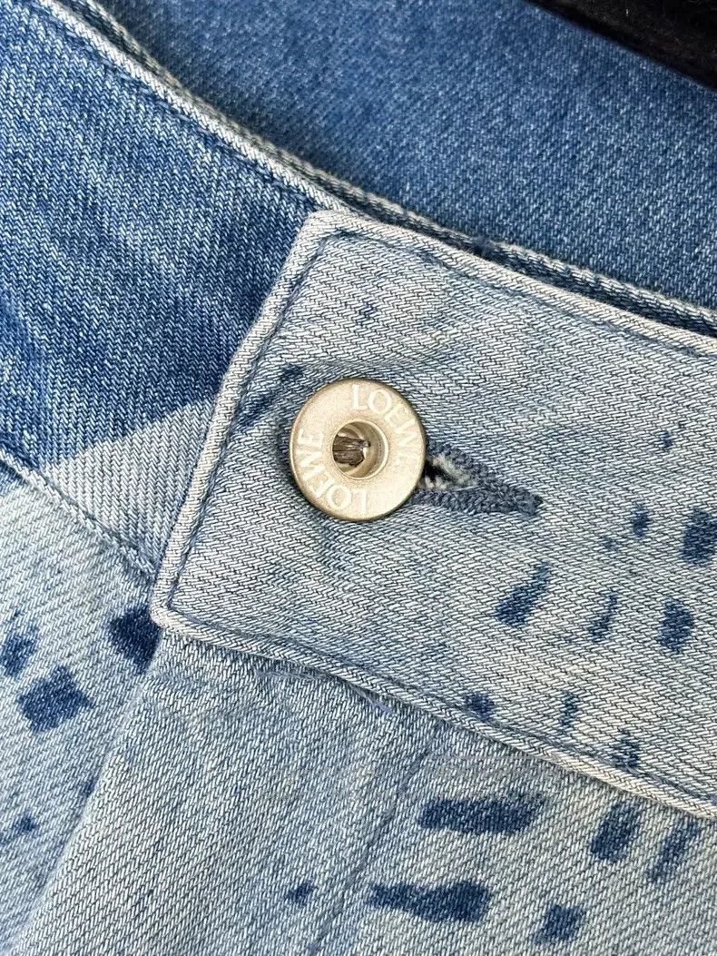 Loewe Loewe Blue Plaid Check Denim Pants Size 24" / US 00 / IT 34 - 3 Thumbnail