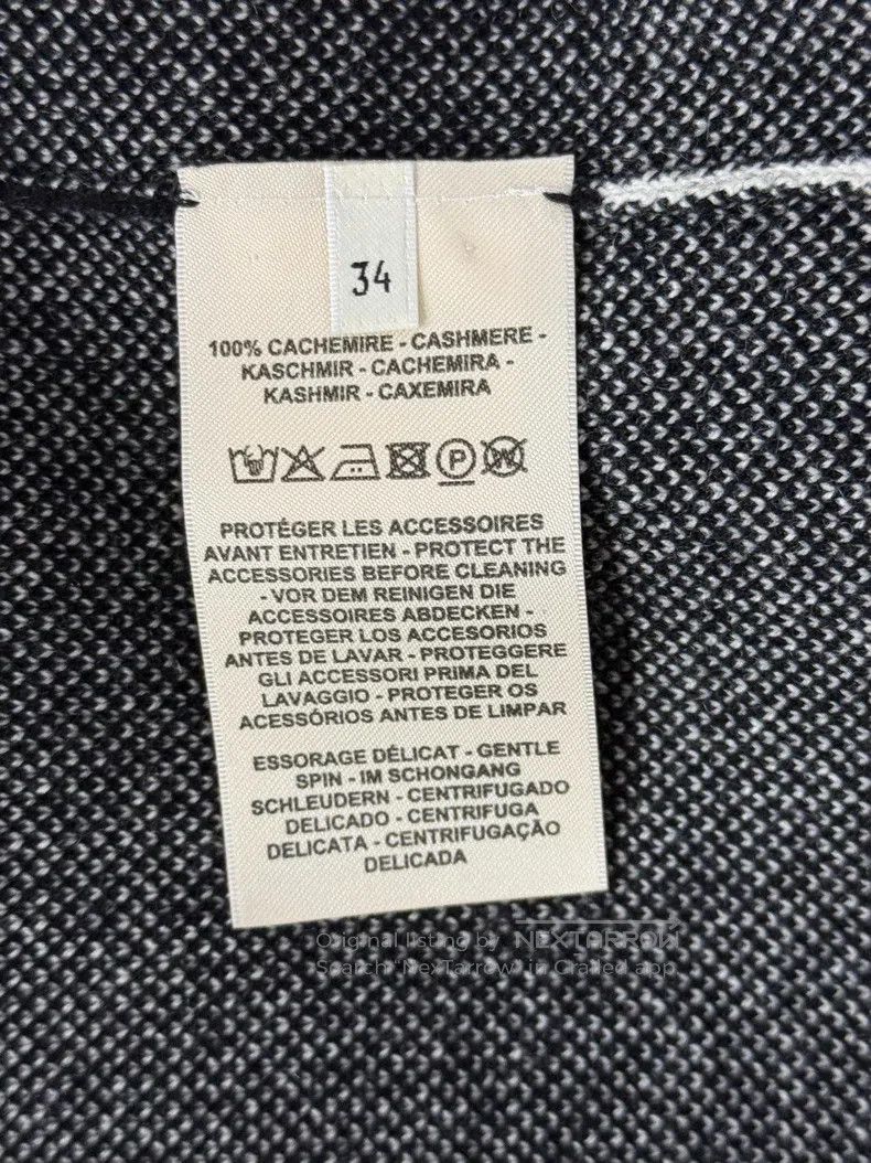 Hermes Hermes Long Black and White Cashmere Knit Cardigan Size XXS / US 00 / IT 34 - 5 Thumbnail