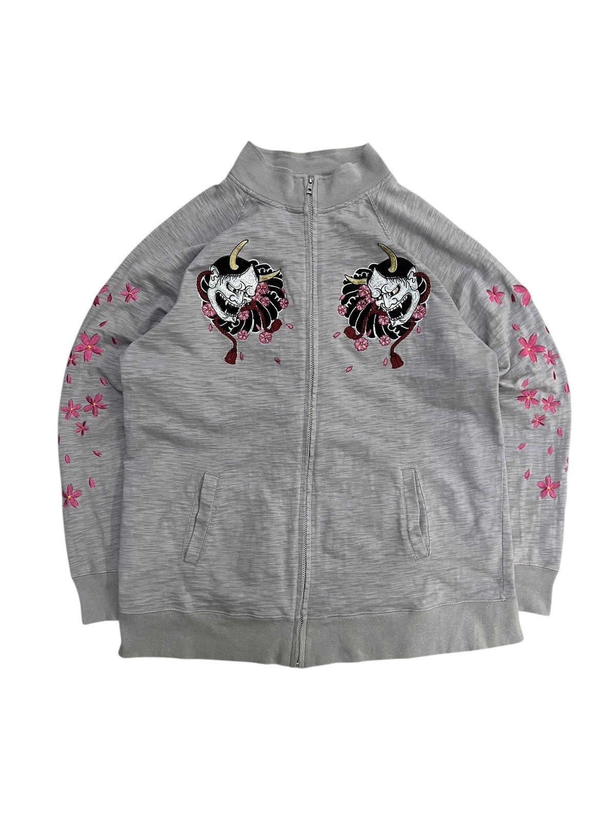 Japanese Brand 2000s Japanese Domestic 🇯🇵 Oni Hannya Embroidery Jacket Size US L / EU 52-54 / 3 - 15 Thumbnail