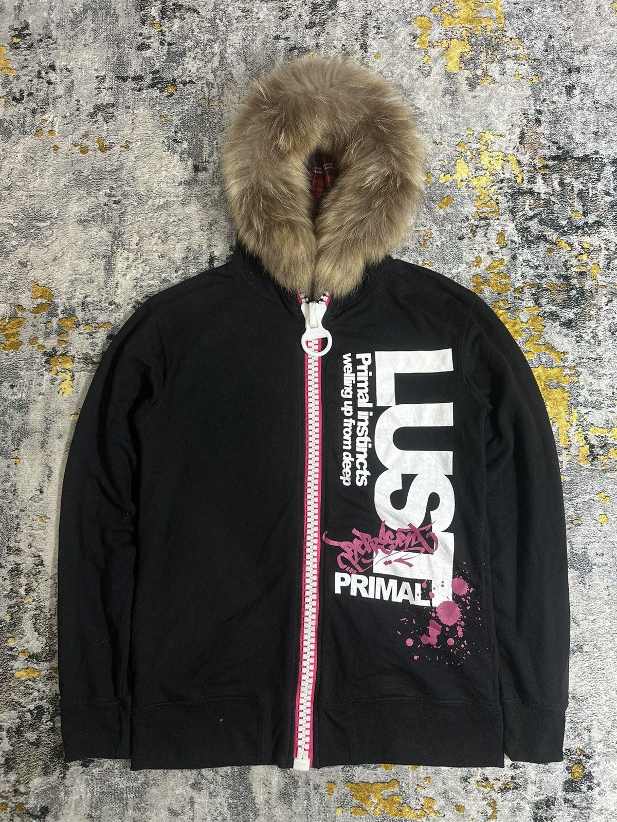 If Six Was Nine 2000s BOOTH FULL BIG ZIPPER FUR HOODIE POEM LGB STYLE Size US M / EU 48-50 / 2 - 1 Thumbnail