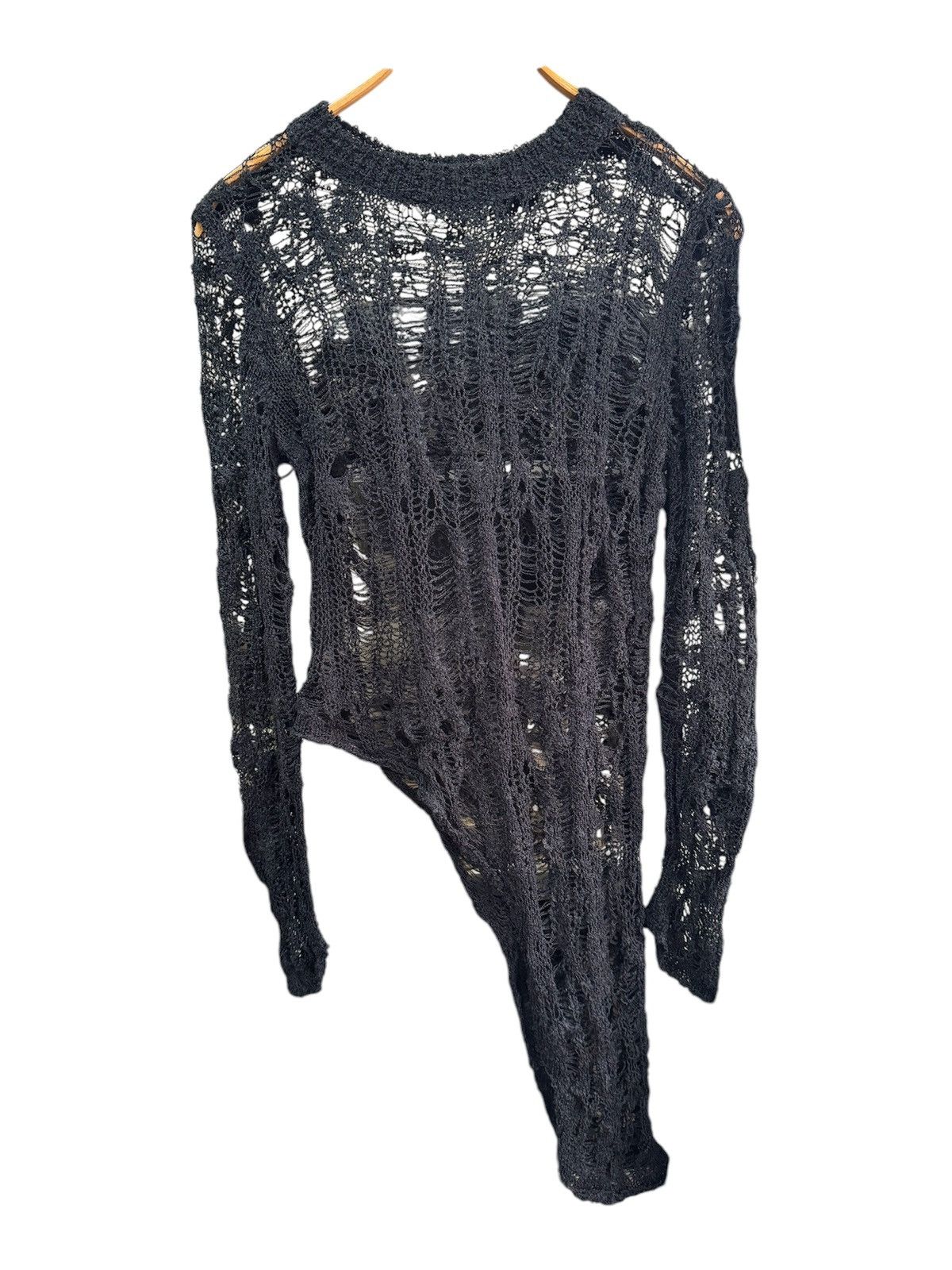 Junya Watanabe Japanese Distressed Mesh Junya Watanabe Style Knit Sweater Size US L / EU 52-54 / 3 - 2 Thumbnail