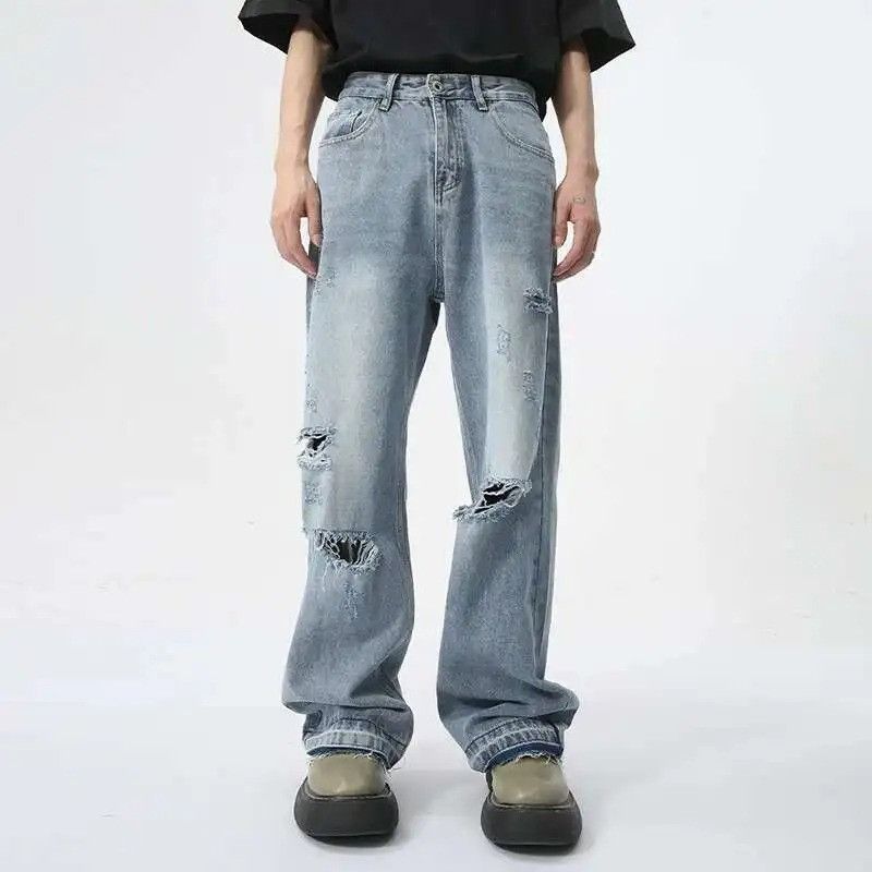 Jean Ripped Retro Wide Leg Street Jeans Size US 32 / EU 48 - 5 Thumbnail