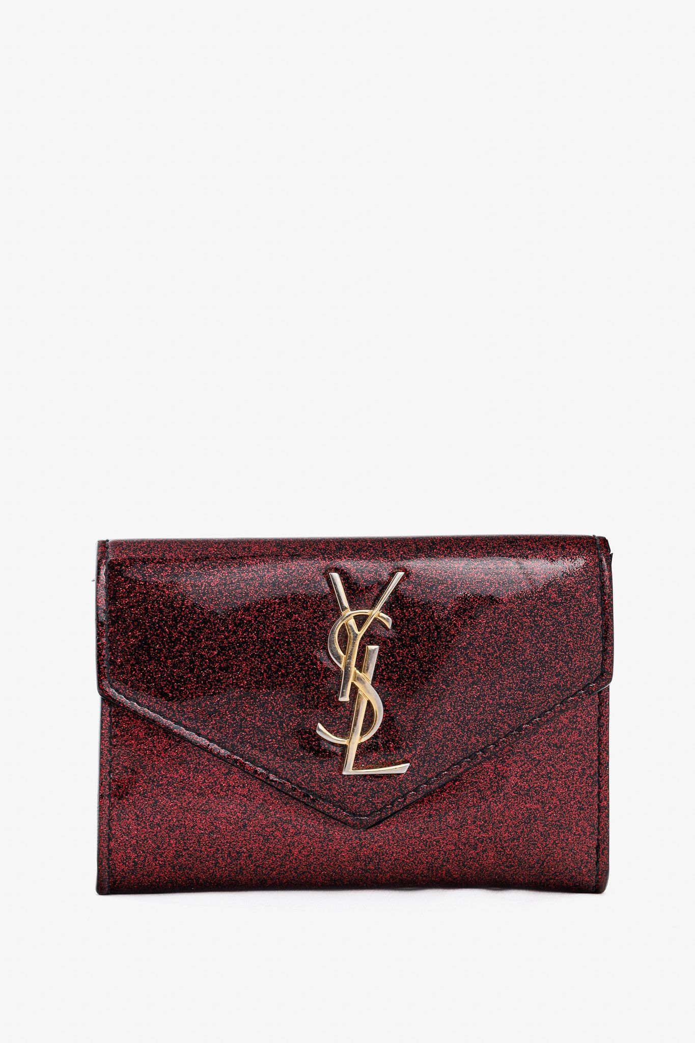 Saint Laurent Paris Saint Lauren Glitter Patent YSL Leather Wallet Size ONE SIZE - 1 Thumbnail