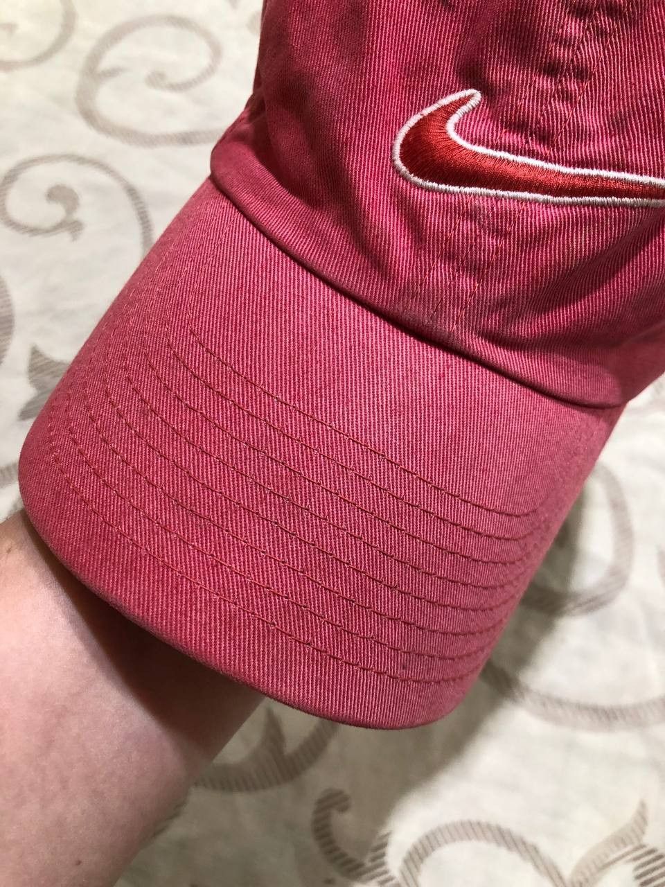 Nike Nike Mini Swoosh Embroidered Pink Washed Dad Cap Hat Size ONE SIZE - 5 Thumbnail