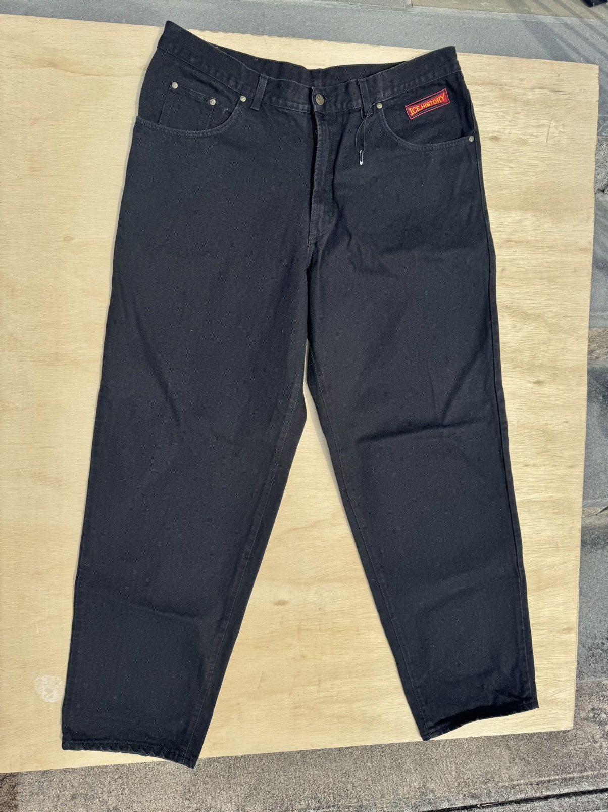 Iceberg × Vintage Iceberg History 90’s Vintage Hip Hop Rap Black Denim Jeans Size US 40 / EU 56 - 4 Thumbnail